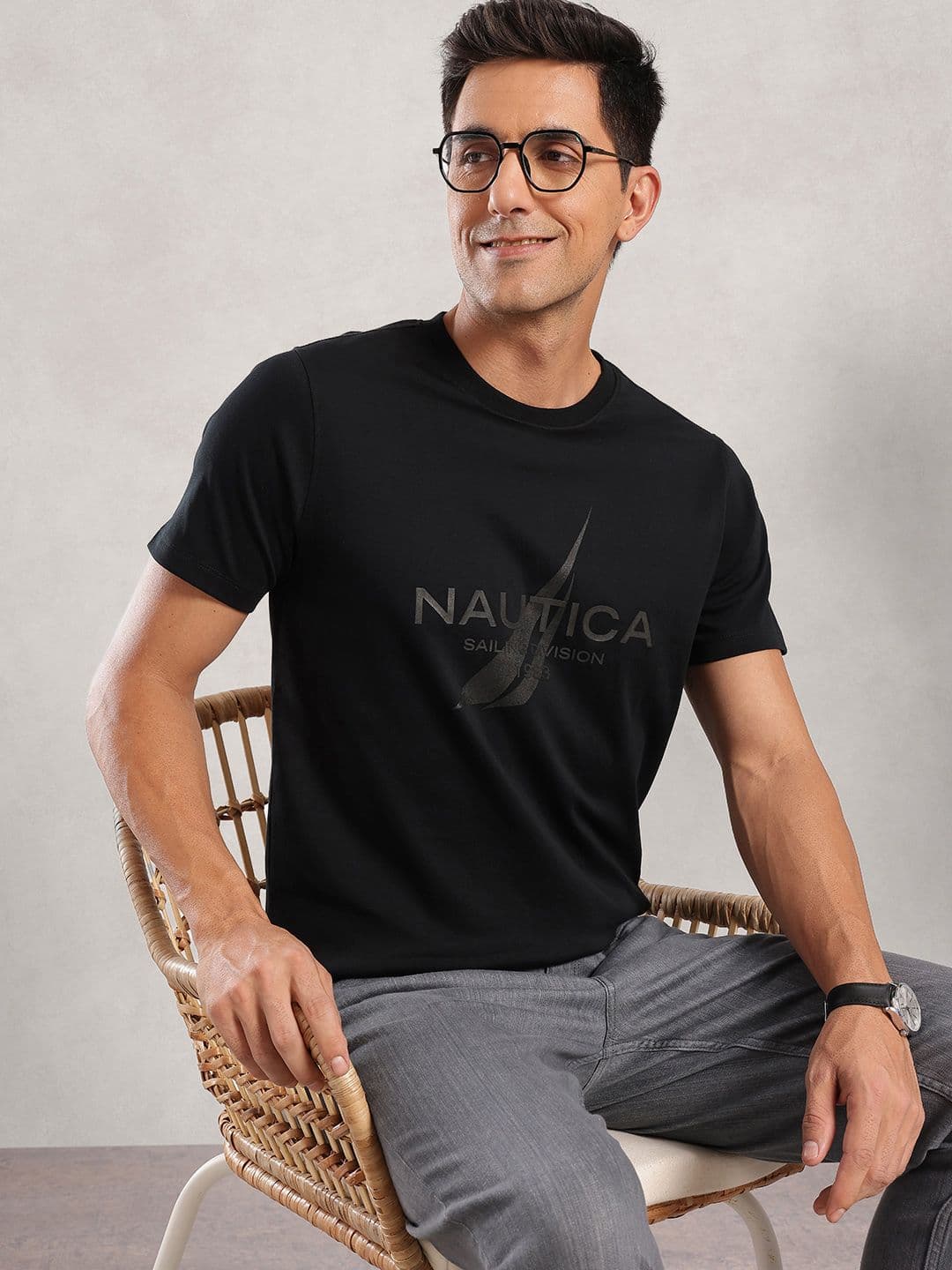 Nautica Pure Cotton Brand Logo Printed T-shirt - view 1