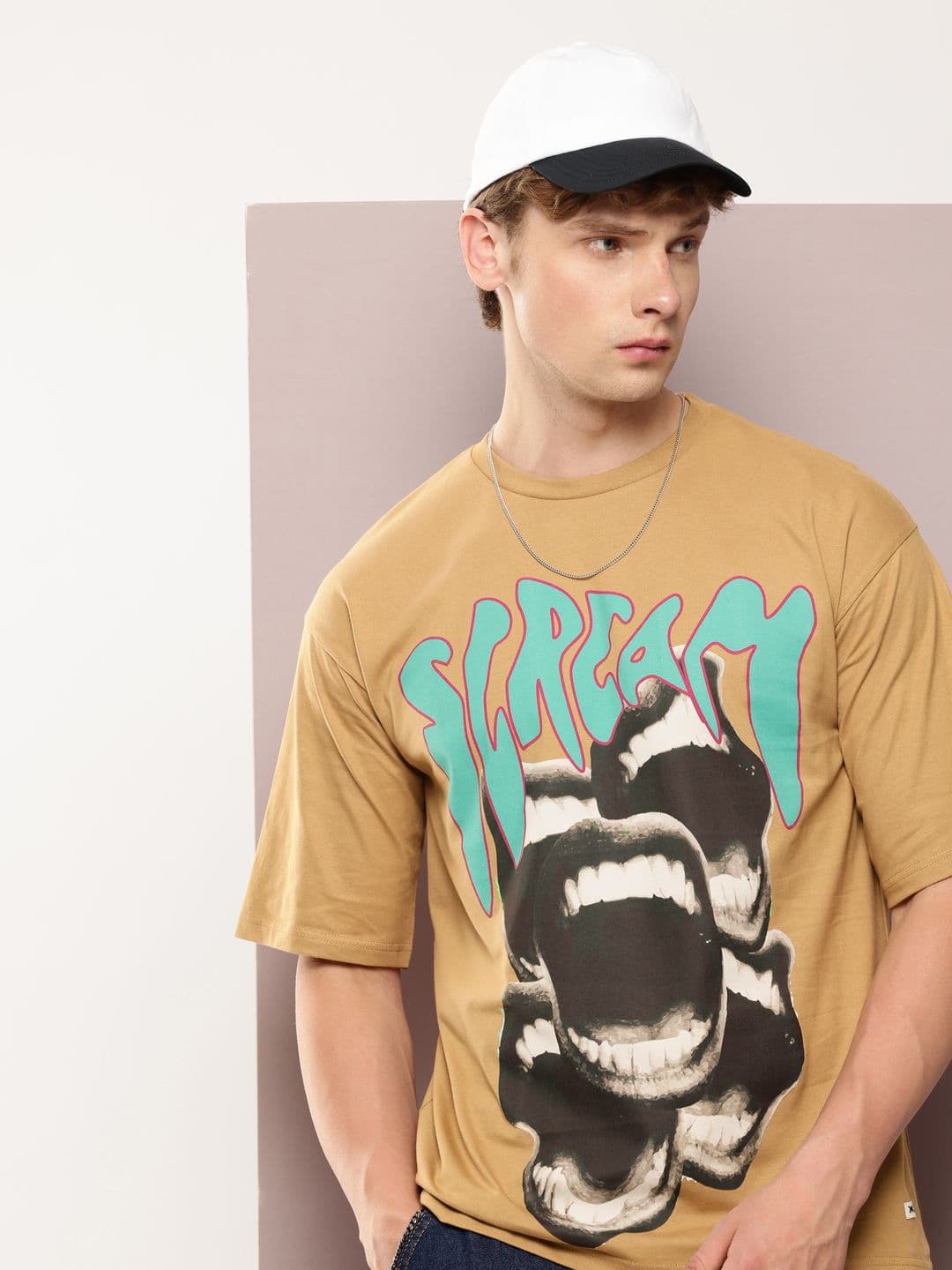 Kook N Keech Men Typography Printed Drop-Shoulder Sleeves Oversized T-shirt - view 1