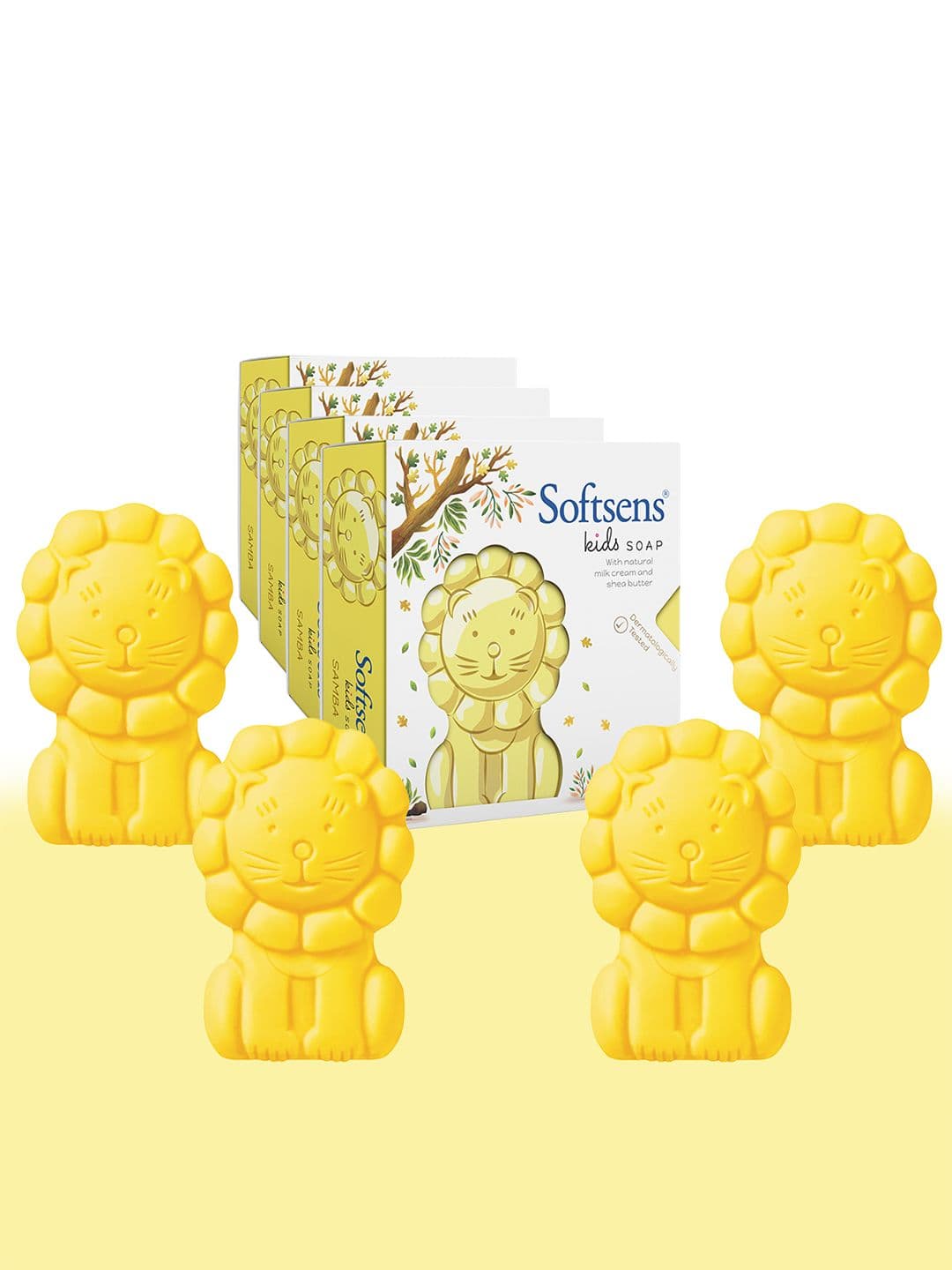 Softsens Kids Set Of 4 Samba the Lion Shaped Soap With Shea Butter - 75 g Each - view 1