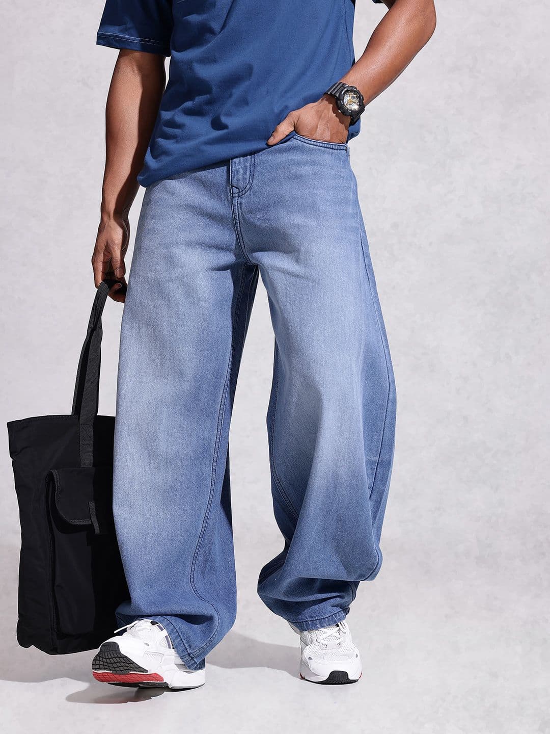 WROGN Men Pure Cotton Balloon Fit Heavy Fade Jeans - view 1