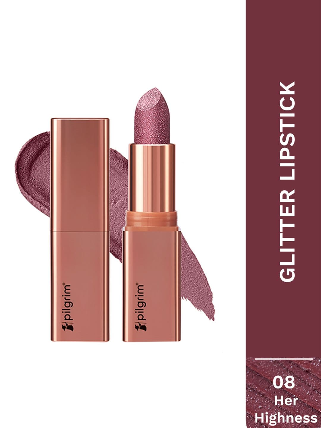 Pilgrim Dubai Bling 3D Glitter Formula With Matte Finish Lipstick- 4.2 g- Her Highness-08 - view 1