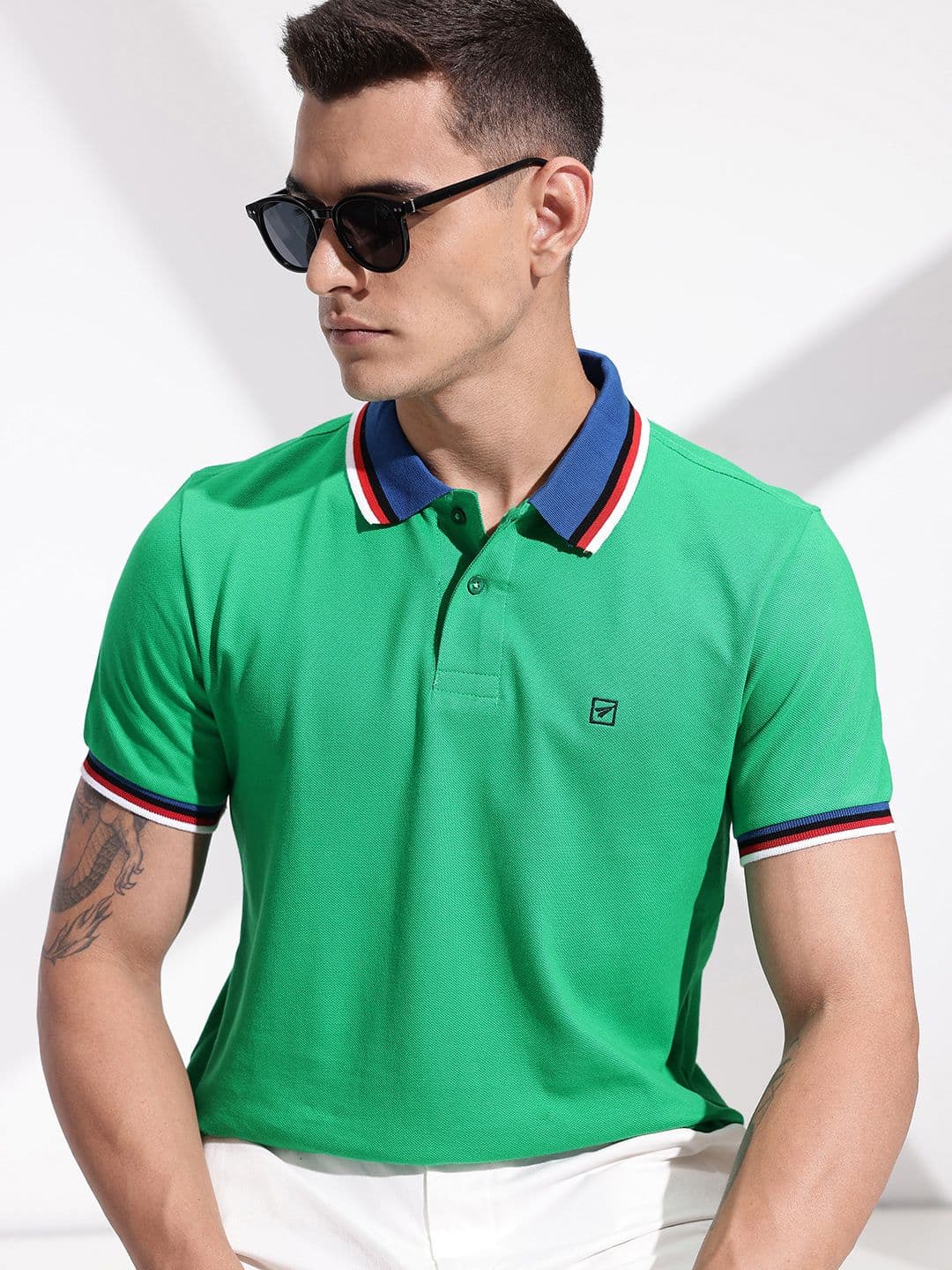 INVICTUS Polo Collar Pure Cotton T-shirt - view 1