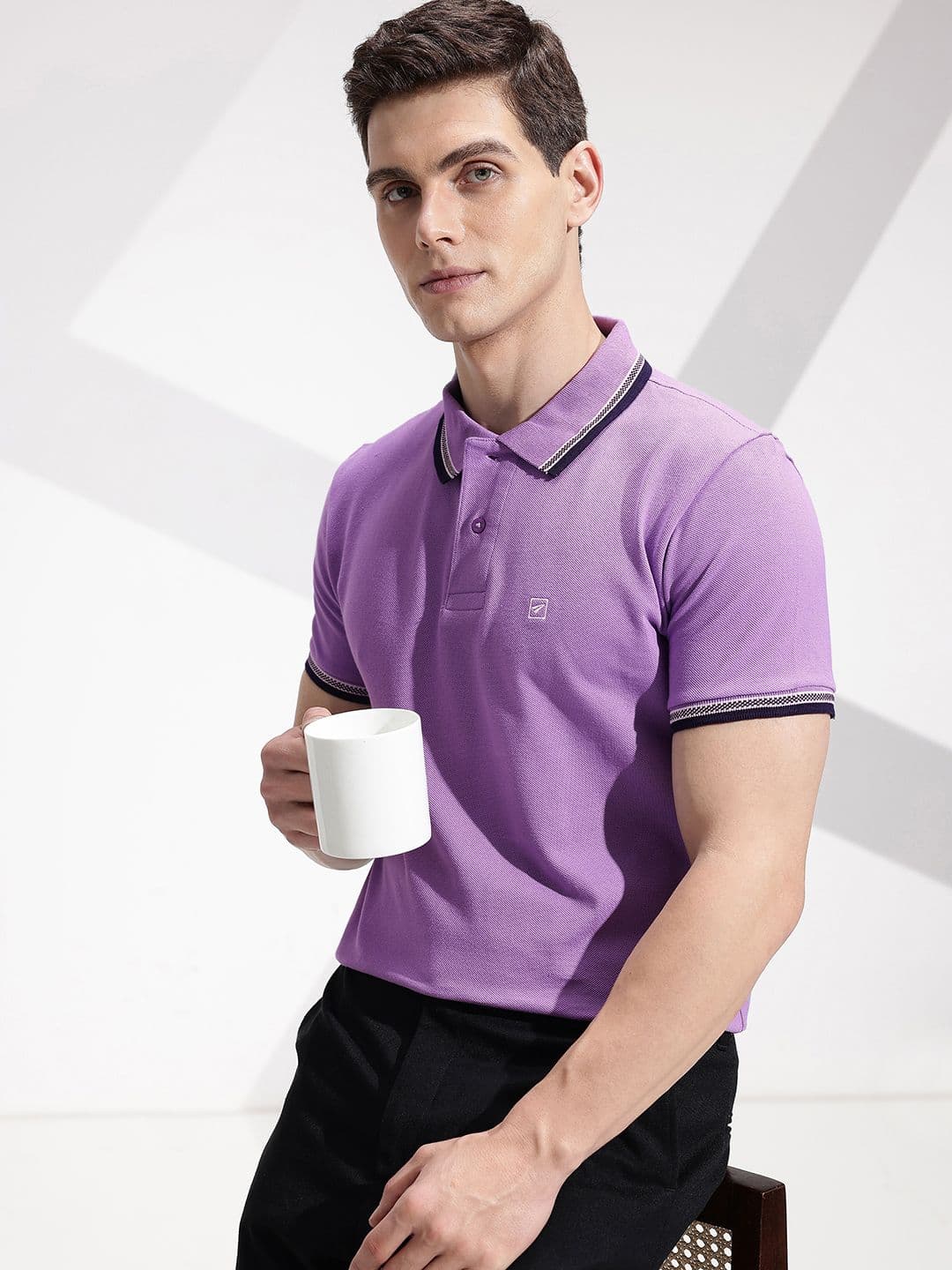 INVICTUS Pure Cotton Polo Collar T-shirt - view 1