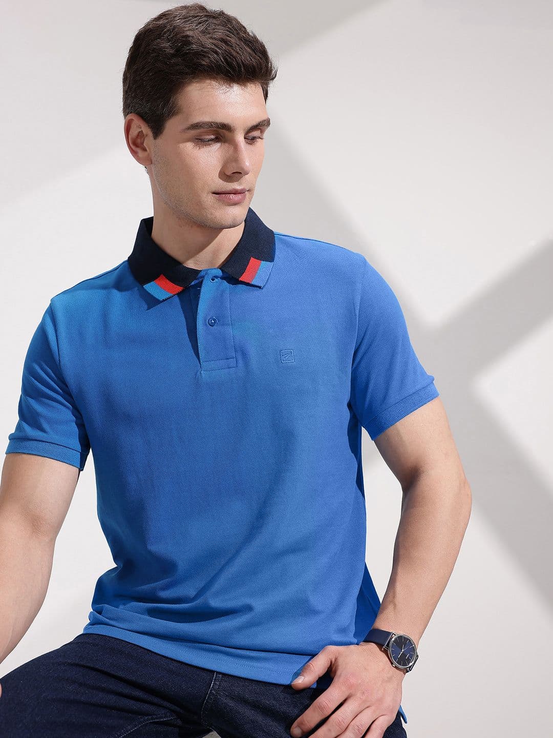 INVICTUS Polo Collar Pure Cotton T-shirt - view 1