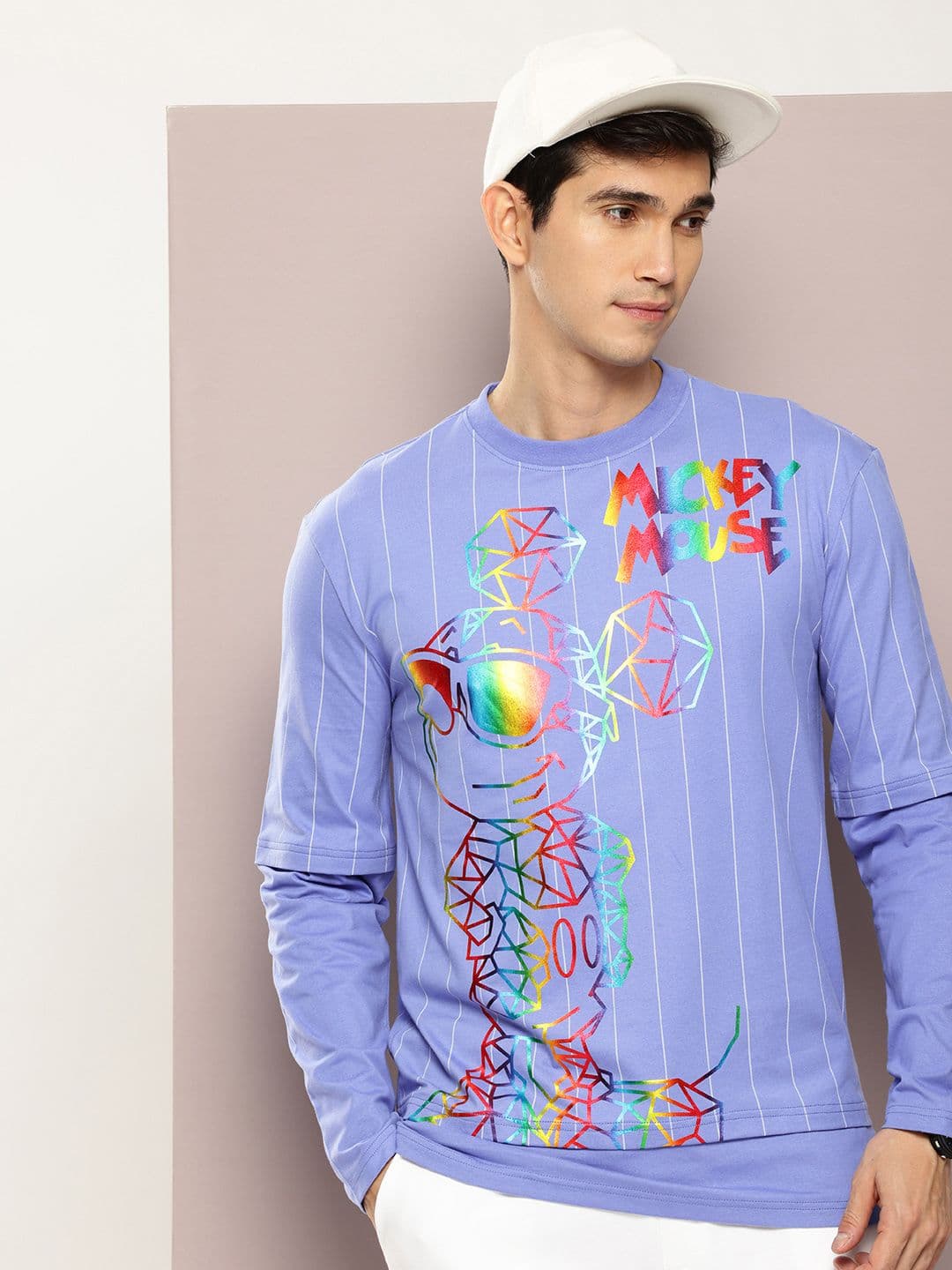Kook N Keech Disney Pure Cotton Mickey Mouse Printed Drop-Shoulder Relaxed Fit T-shirt - view 1