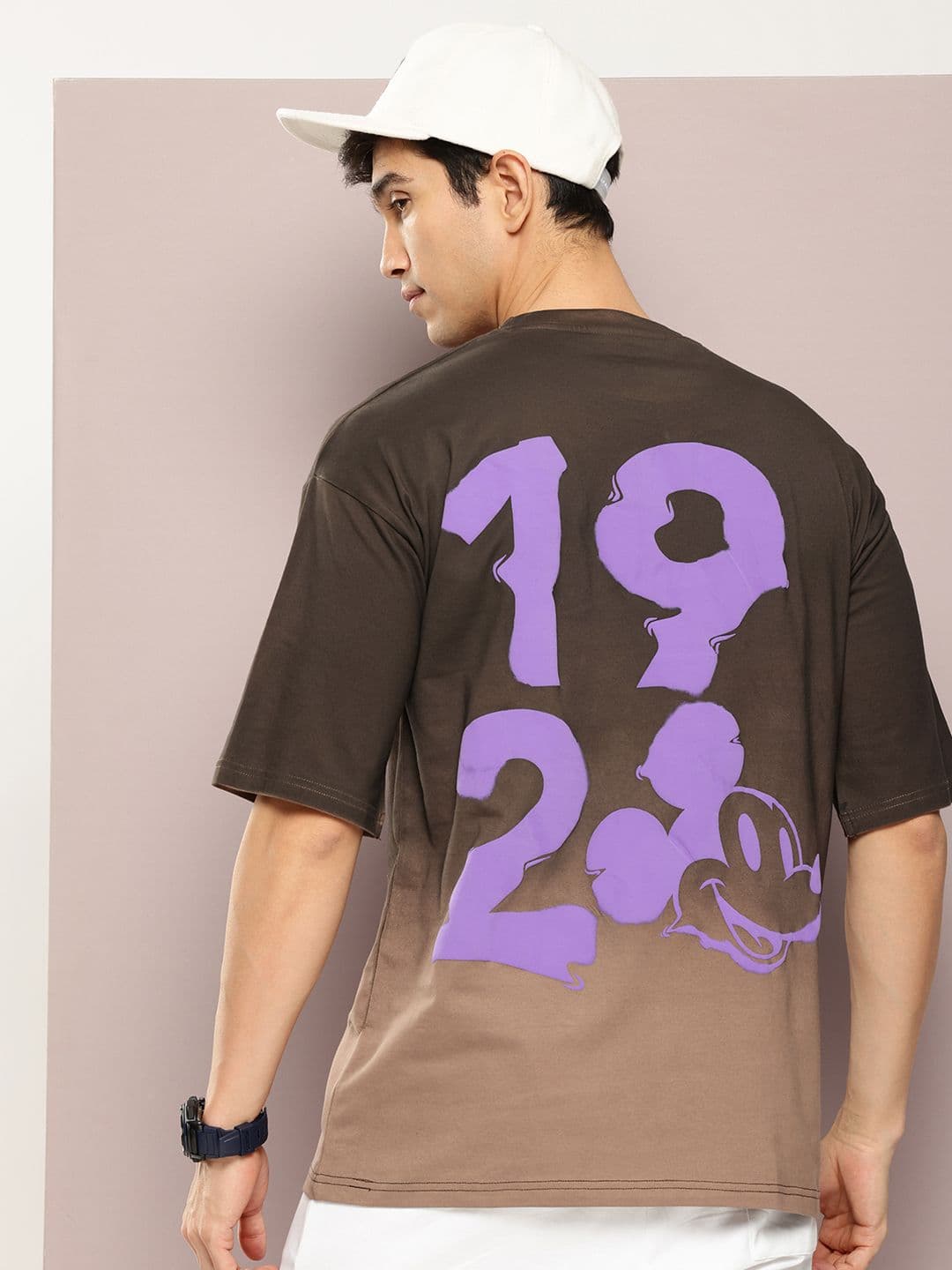 Kook N Keech Disney Pure Cotton Mickey Mouse Printed Ombre Drop-Shoulder Oversized T-shirt - view 1