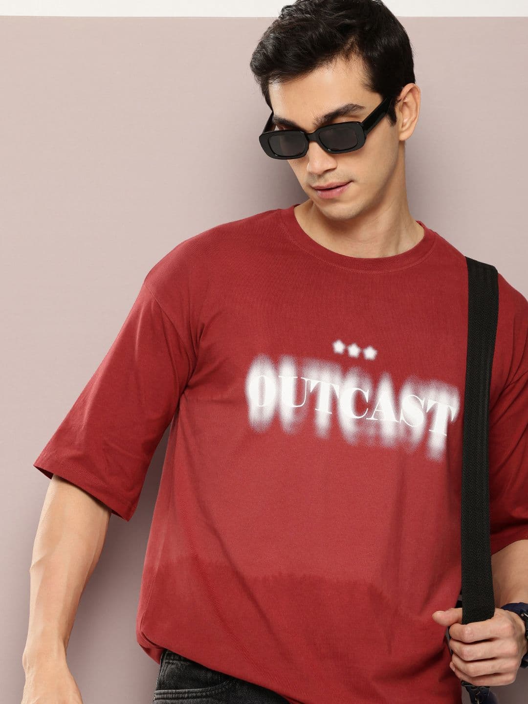Kook N Keech Pure Cotton Typography Printed Dyed Drop-Shoulder Sleeves Oversized T-shirt - view 1