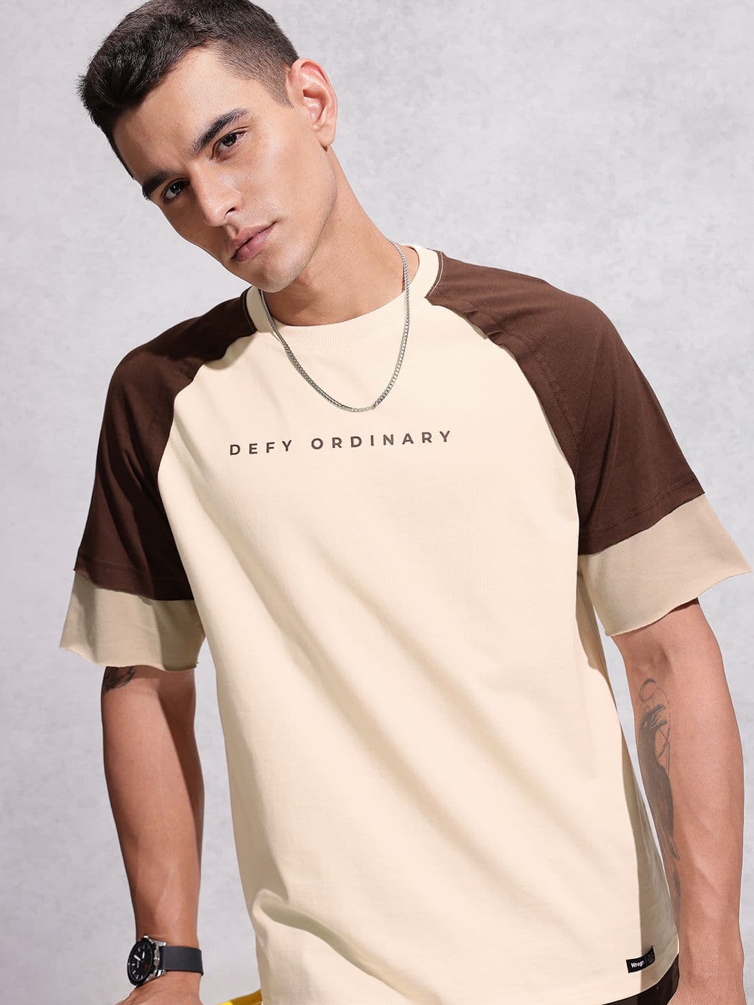 WROGN Cotton Typography Printed Oversized T-shirt - view 1