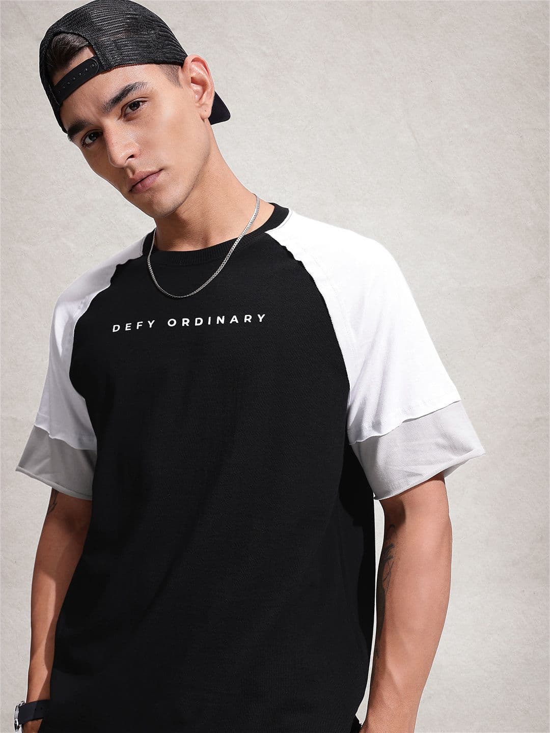 WROGN Oversized Fit Colourblocked Cotton T-shirt - view 1
