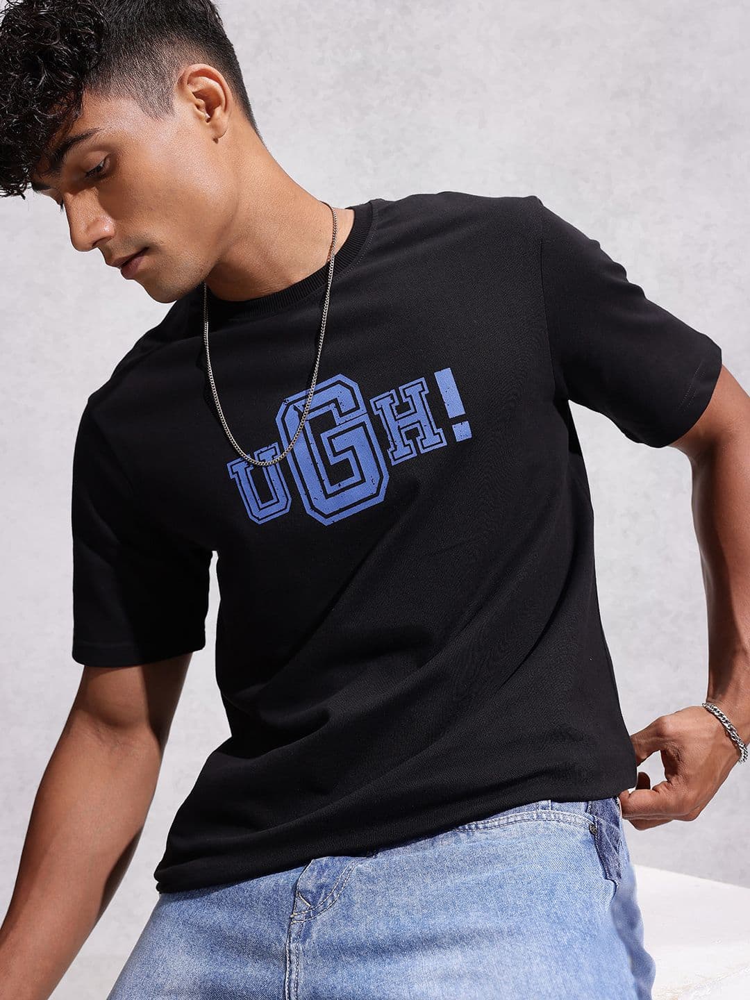 WROGN Typography Printed Pure Cotton Regular Fit T-shirt - view 1