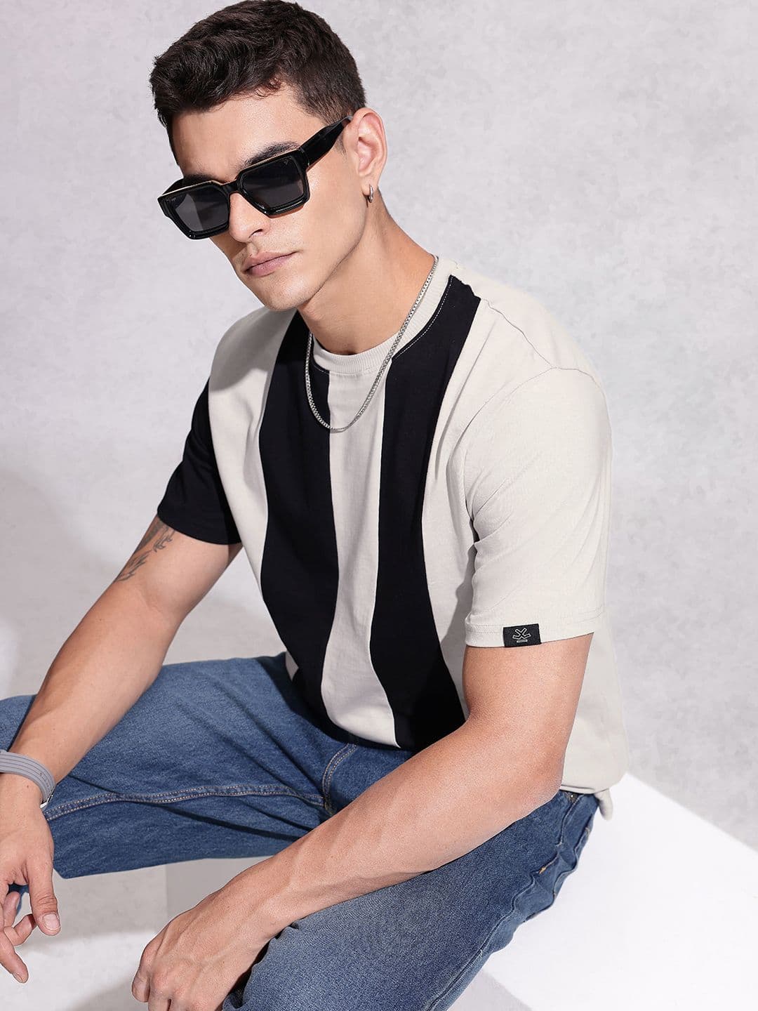 WROGN Striped Cotton Regular Fit T-shirt - view 1