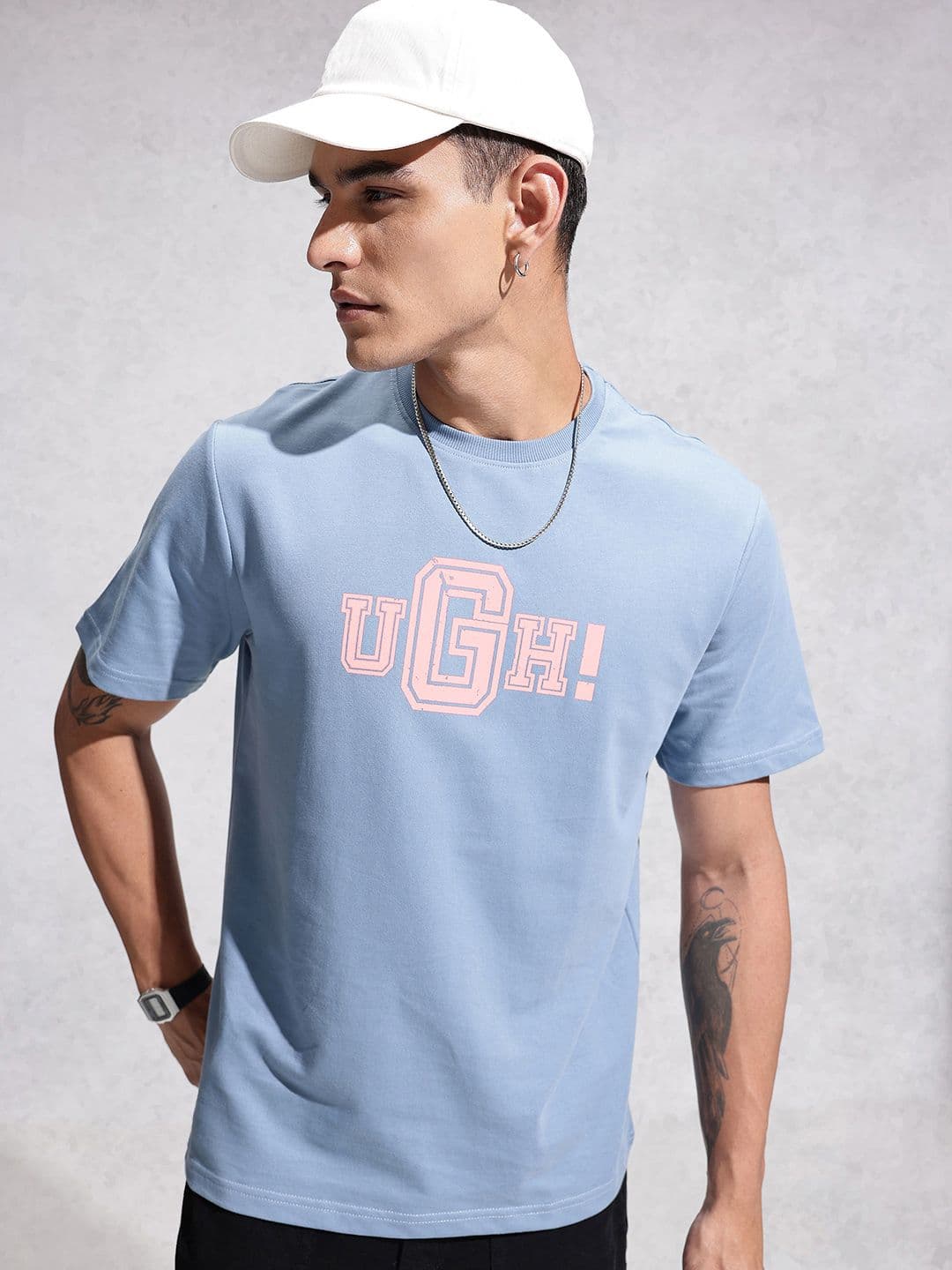 WROGN Typography Printed Pure Cotton Oversized T-shirt - view 1