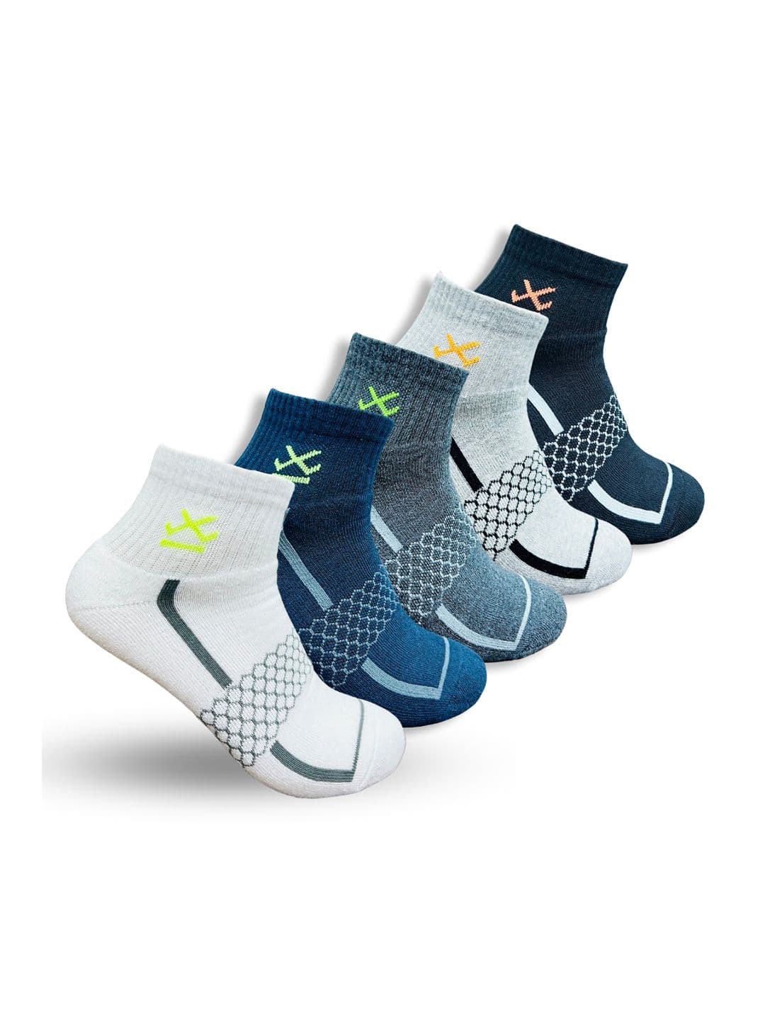 WROGN Unisex Pack Of 5 Assorted Ankle-Length Cotton Socks - view 1