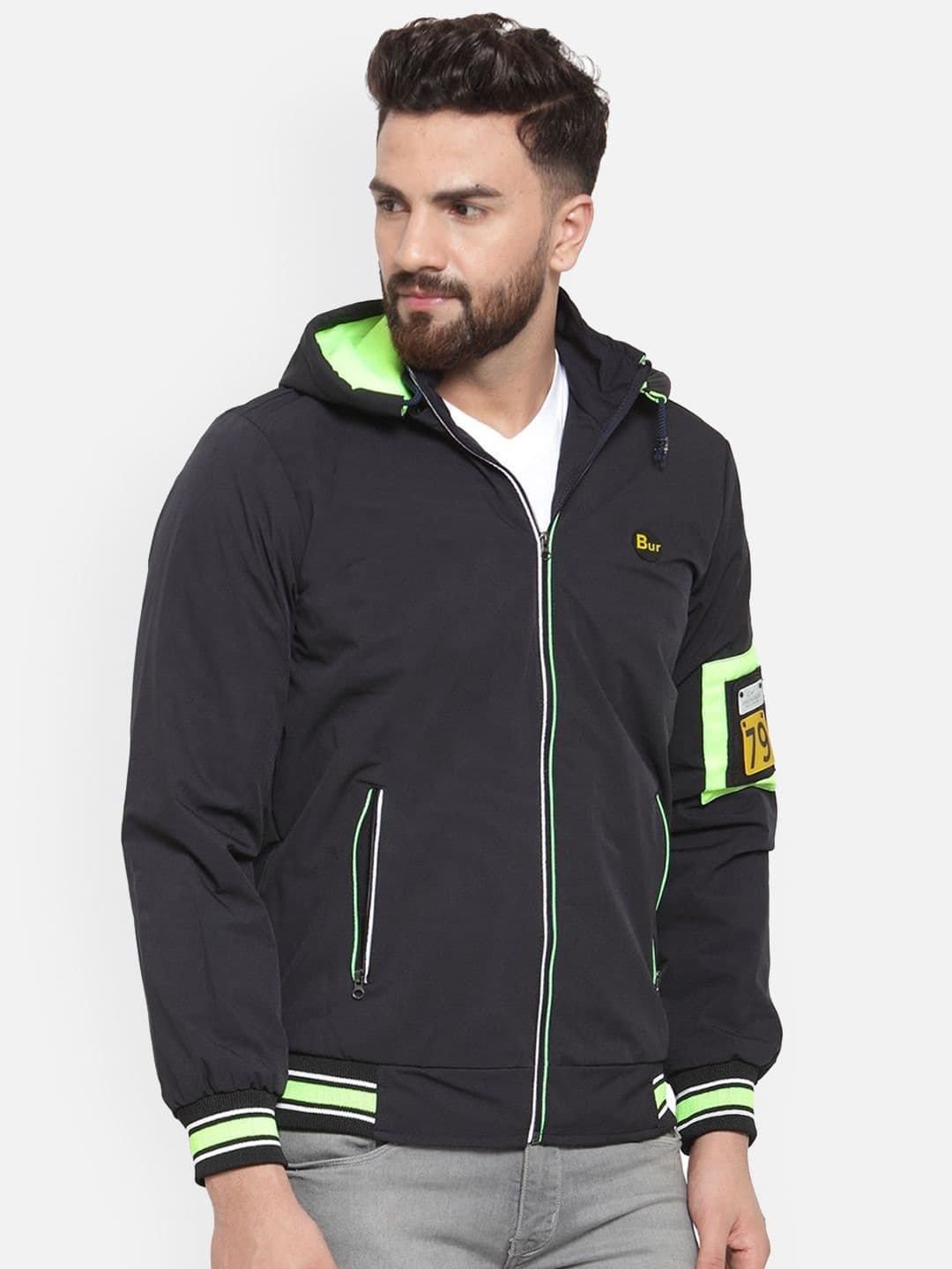 Ben Martin Men Windcheater Biker Jacket with Patchwork - view 1