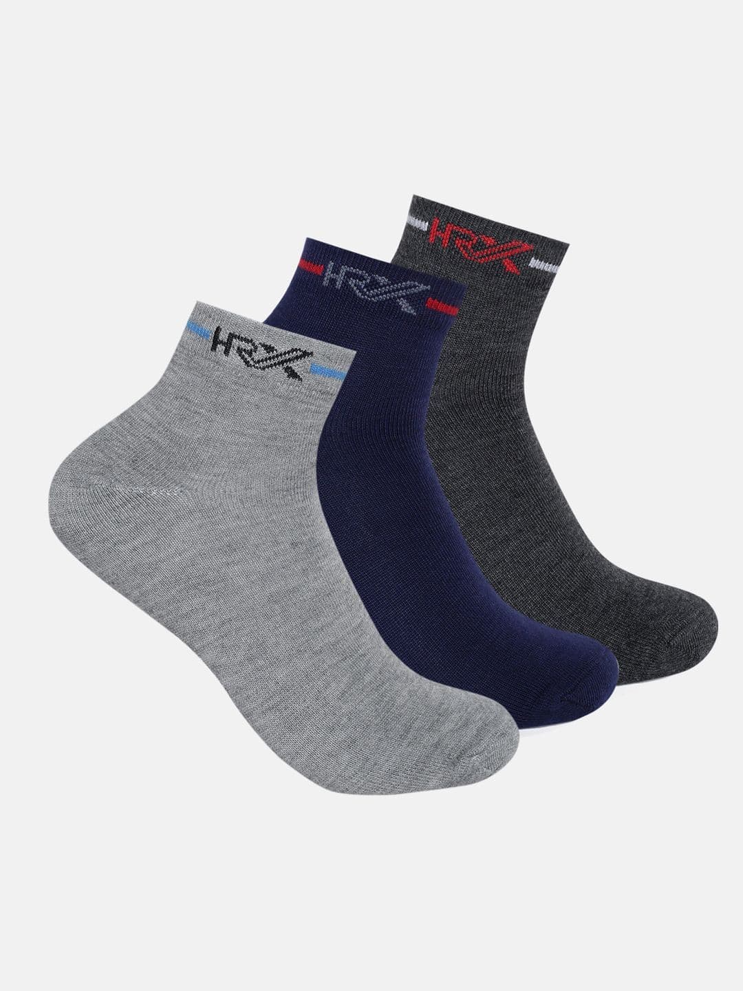 HRX by Hrithik Roshan Men Pack Of 3 Cotton Flat Knit Ankle-Length Socks - view 1