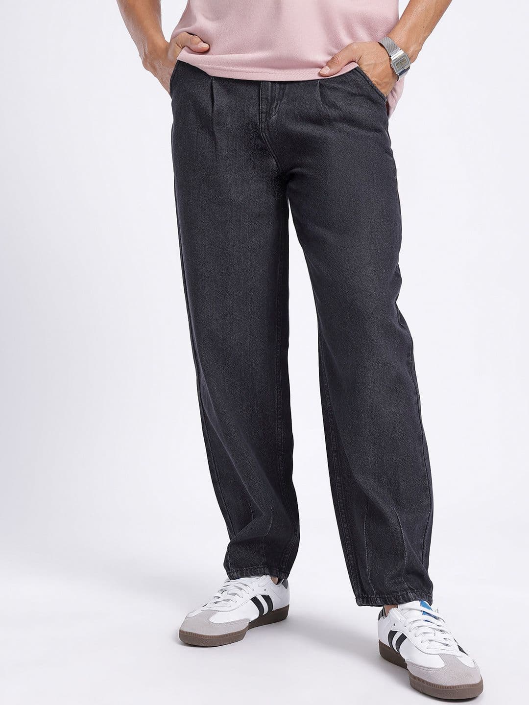 glitchez Men Front Seam Barrel Fit Jeans - view 1