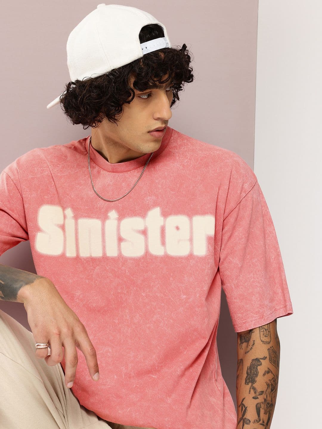 Kook N Keech Typography Drop-Shoulder Sleeves Oversized T-shirt - view 1