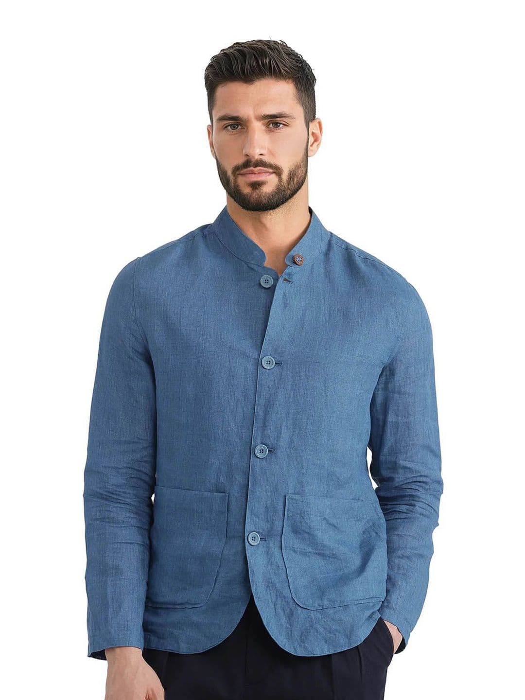 RARE RABBIT Men Mandarin Collar Solid Casual Tailored Jacket - view 1