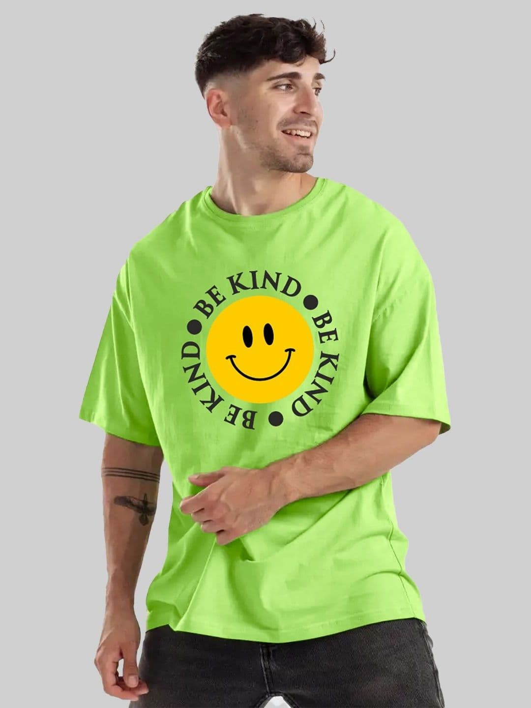 Leotude Men Graphic Printed Round Neck Cotton Relaxed Fit T-shirt - view 1