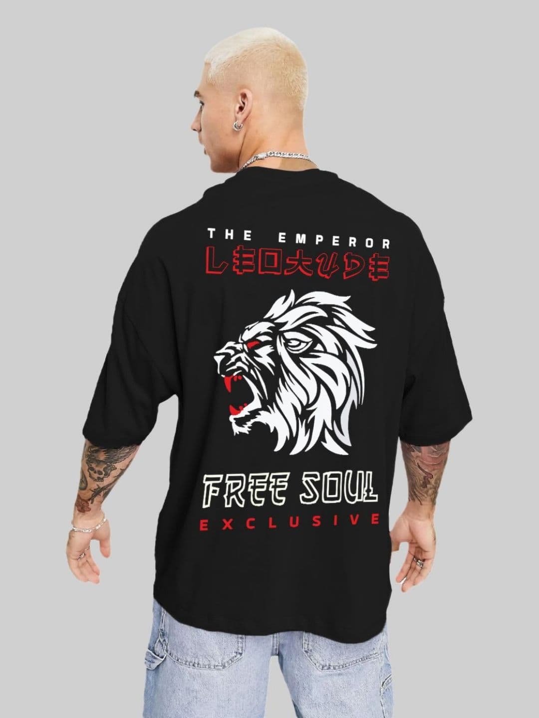 Leotude Men Graphic Printed Round Neck Cotton Relaxed Fit T-shirt - view 1
