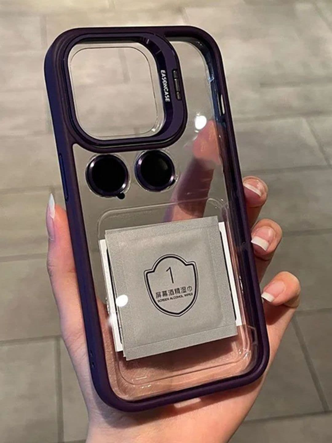 Luxury Kase Solid iPhone 14 Metal Ring Protector Back Case - view 1