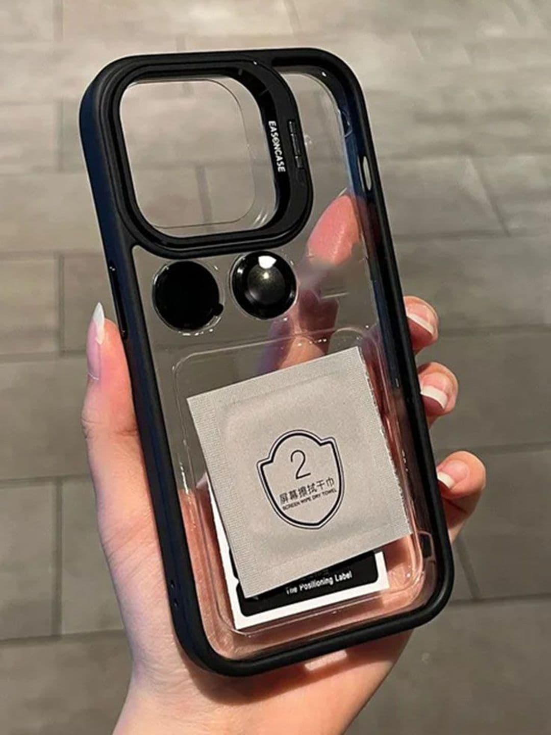 Luxury Kase Solid iPhone 14 Plus Metal Ring Protector Back Case - view 1