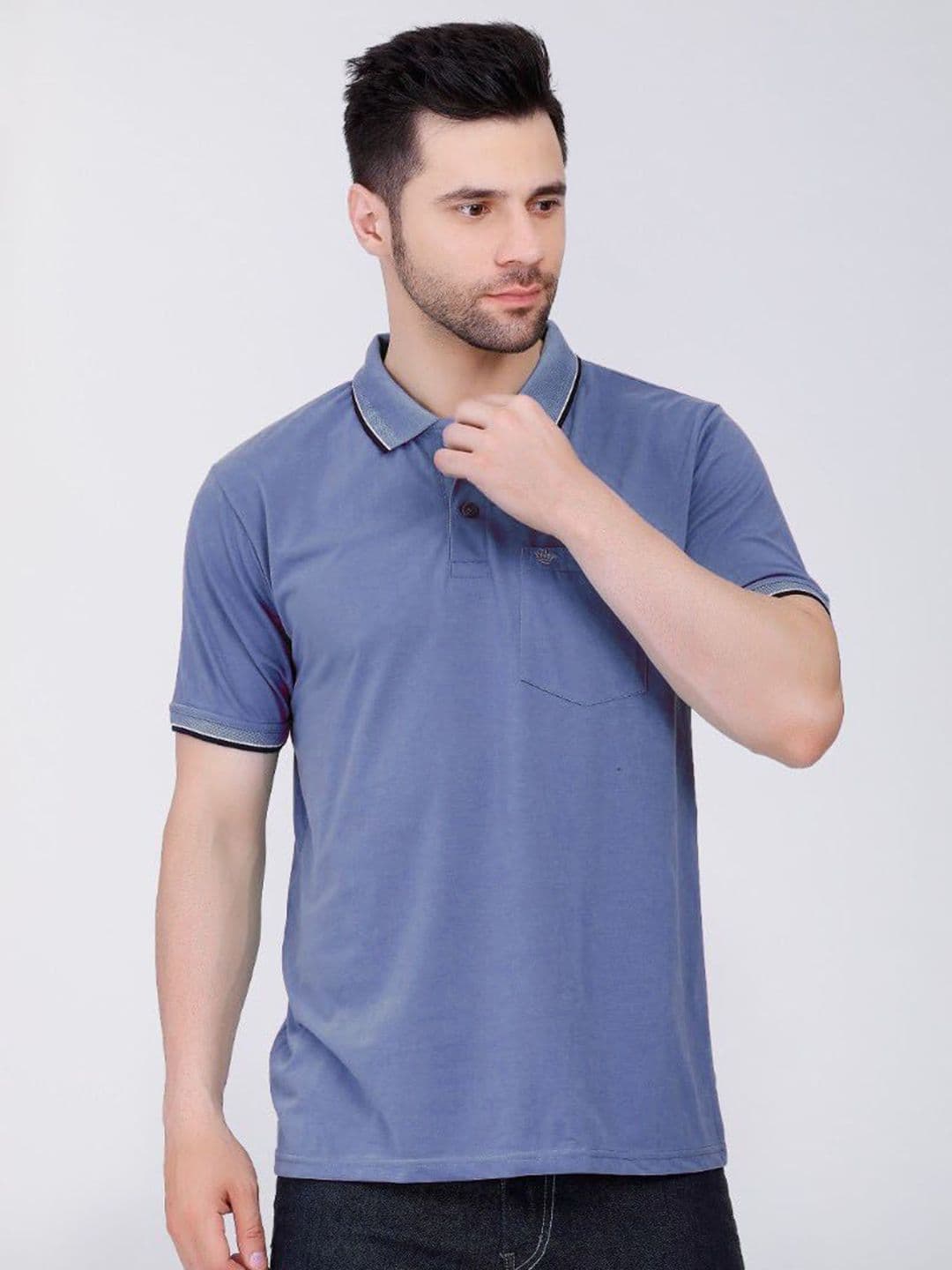 ARRAY Polo Collar Cotton T-shirt with Pocket - view 1