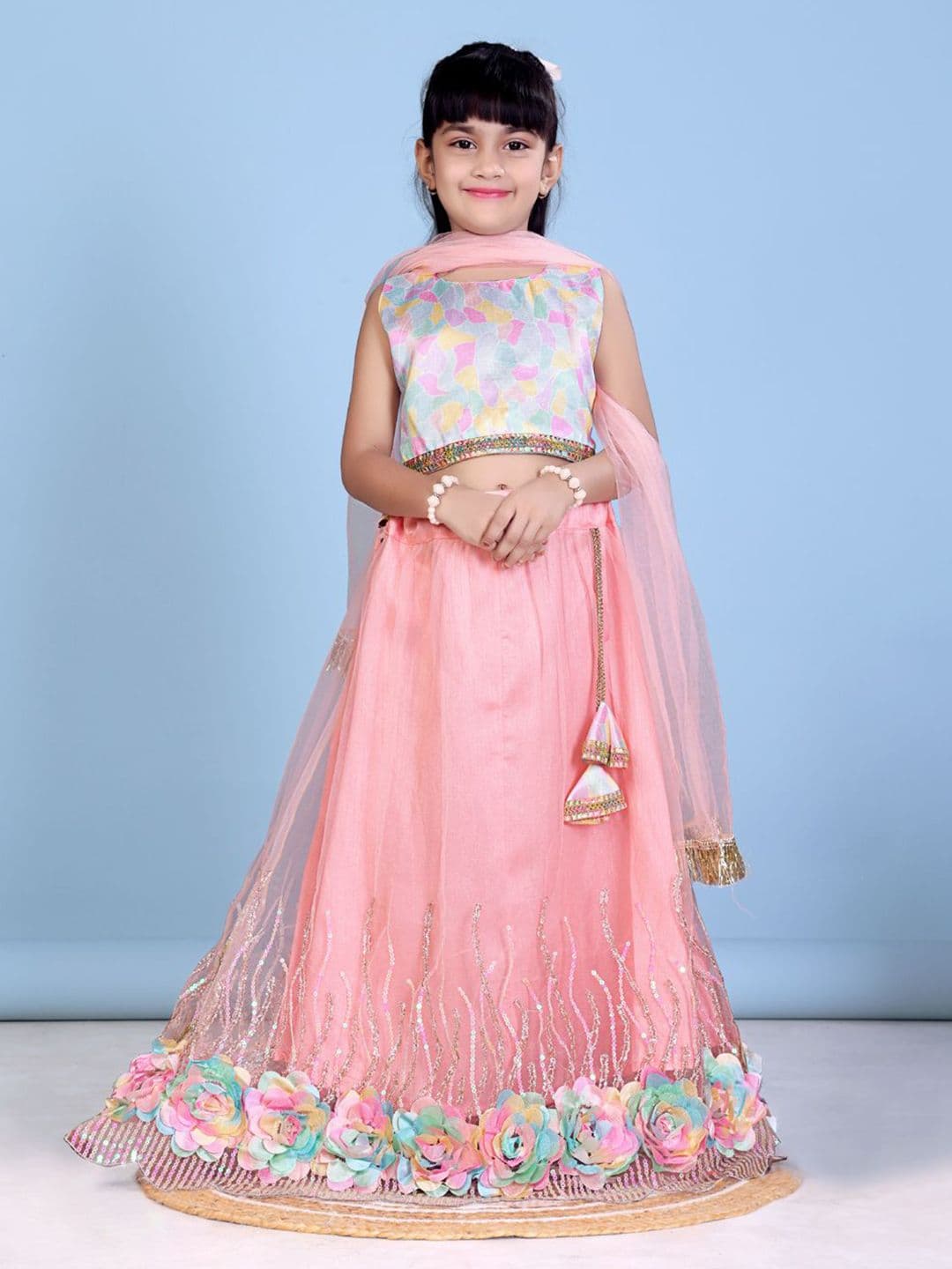 BAESD Girls Printed Ready to Wear Lehenga & Blouse With Dupatta - view 1