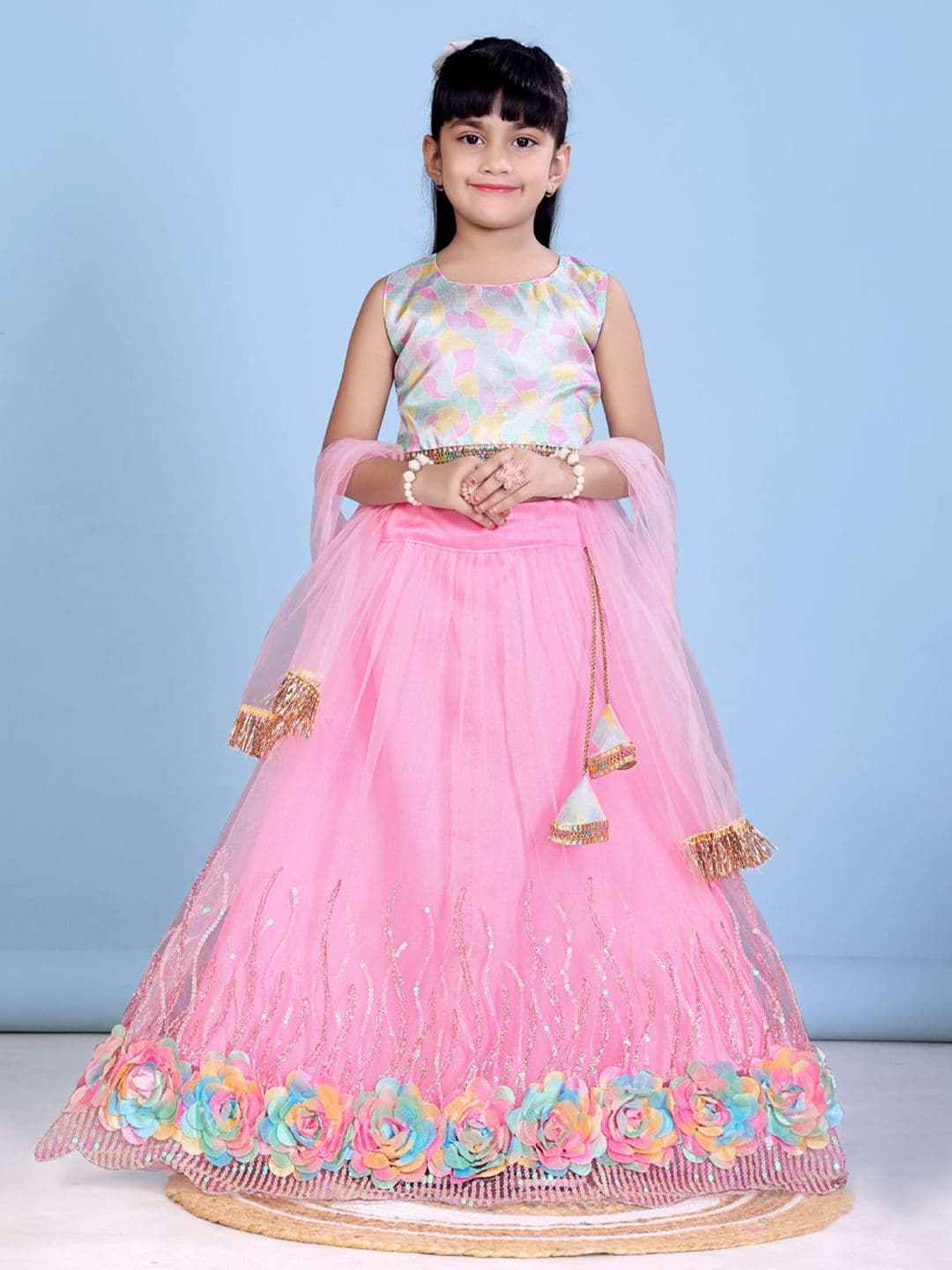 BAESD Girls Printed Ready to Wear Lehenga & Blouse With Dupatta - view 1