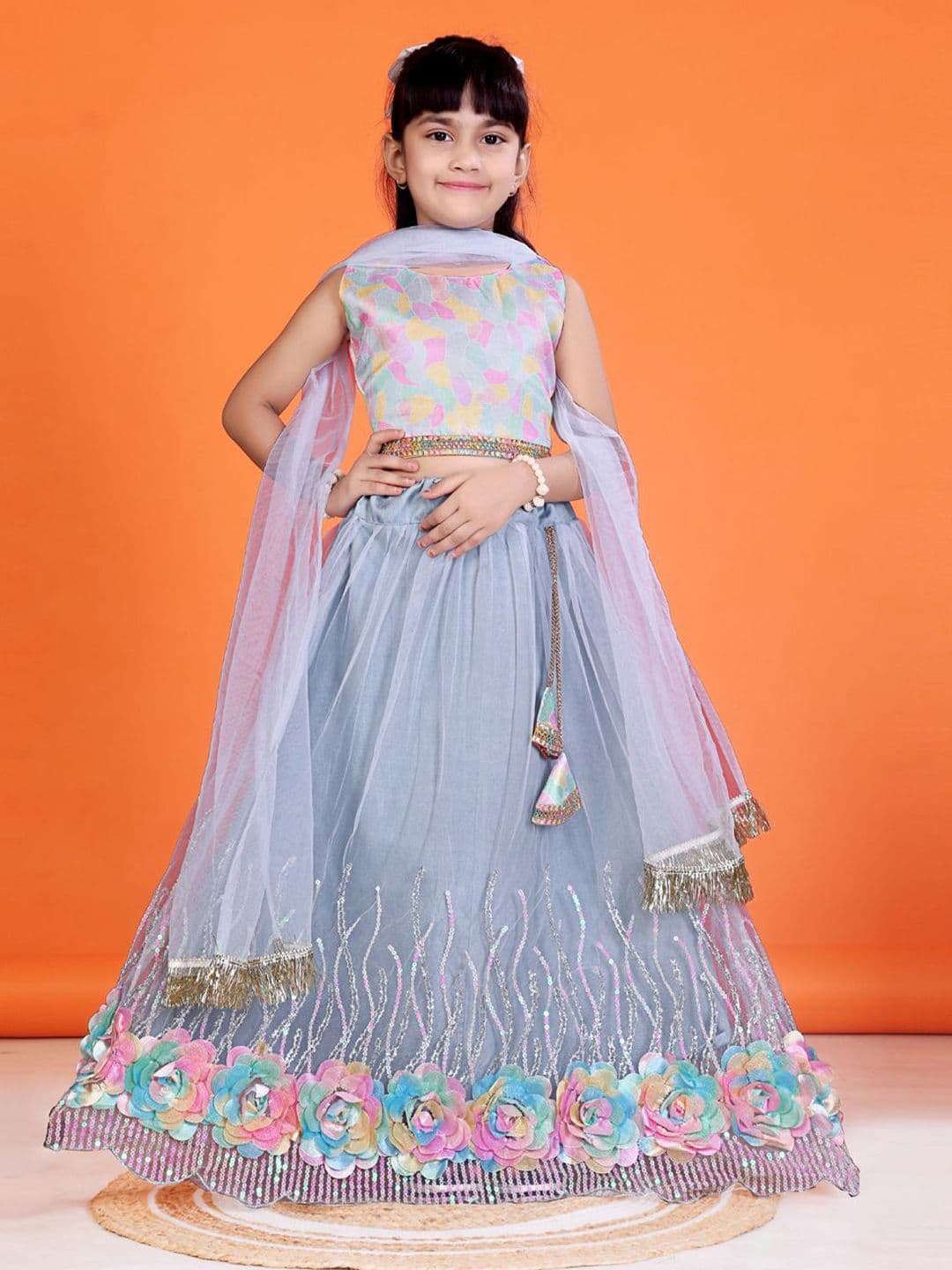 BAESD Girls Printed Ready to Wear Lehenga & Blouse With Dupatta - view 1