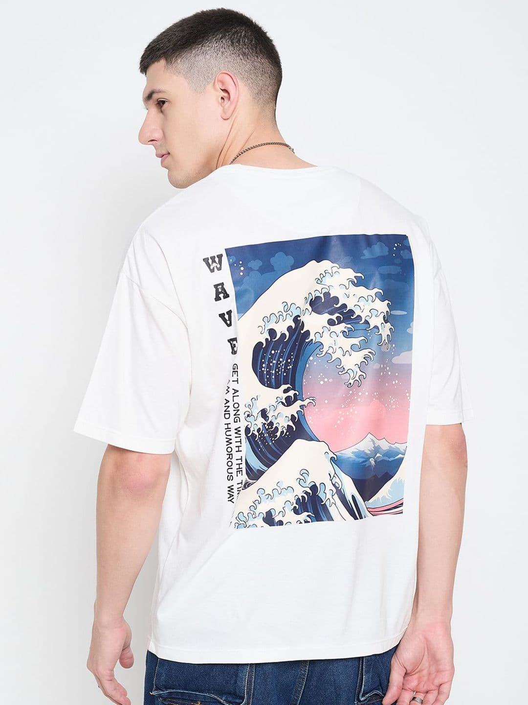 Mast & Harbour Men Graphic Printed Round Neck Cotton Relaxed Fit T-shirt - view 1
