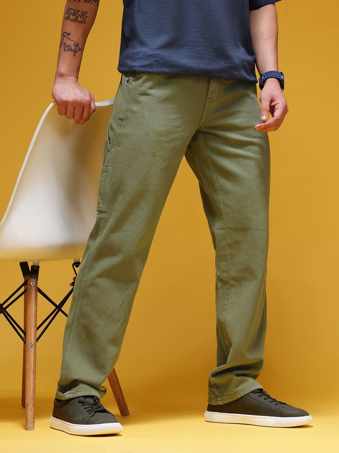 HERE&NOW Men Mid-Rise Pure Cotton Straight Fit Jeans - view 1