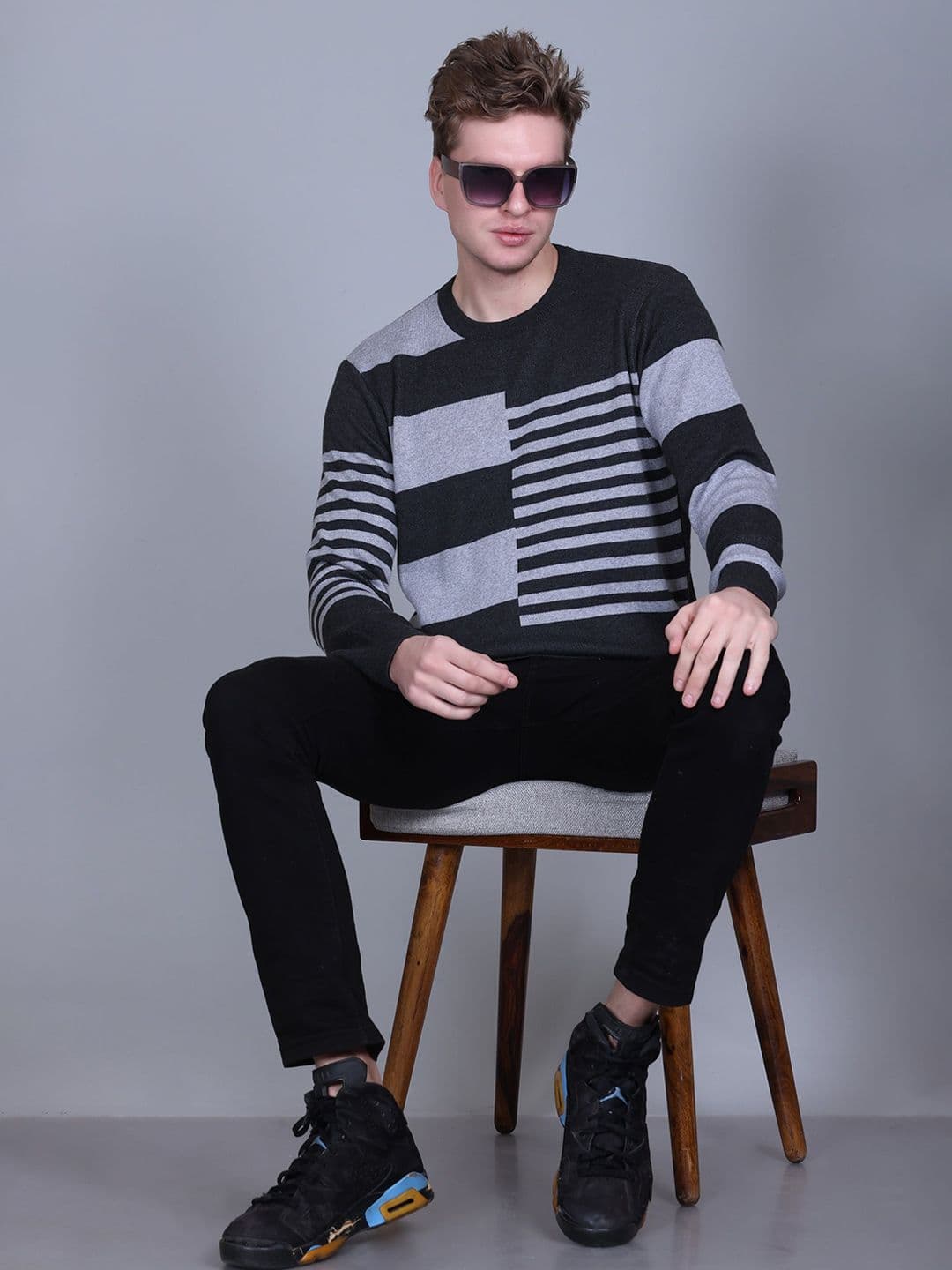 BeriBlu Men Striped Pullover Sweater - view 1
