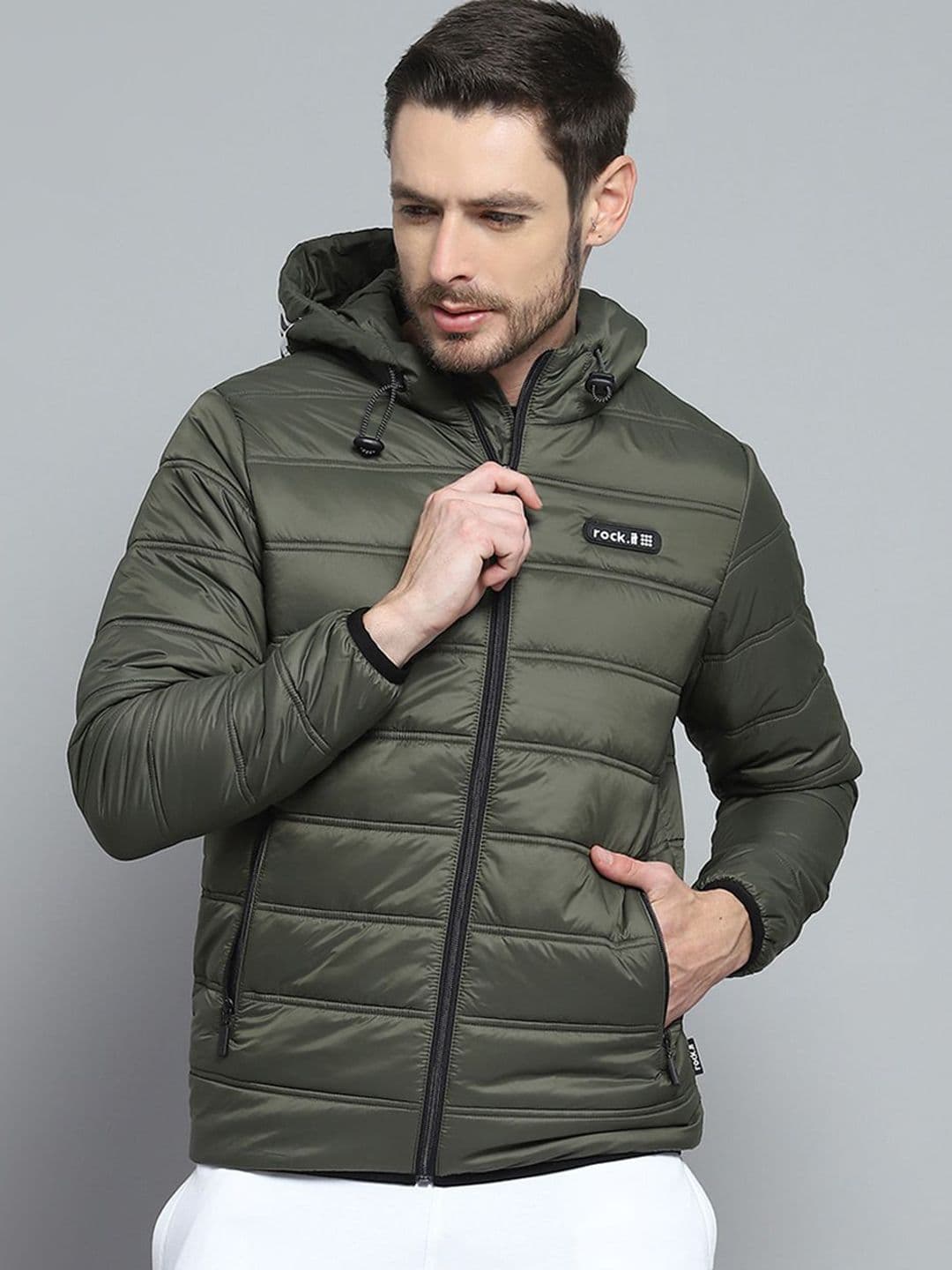 rock.it Men Hooded Solid Casual Puffer Lightweight Jacket - view 1