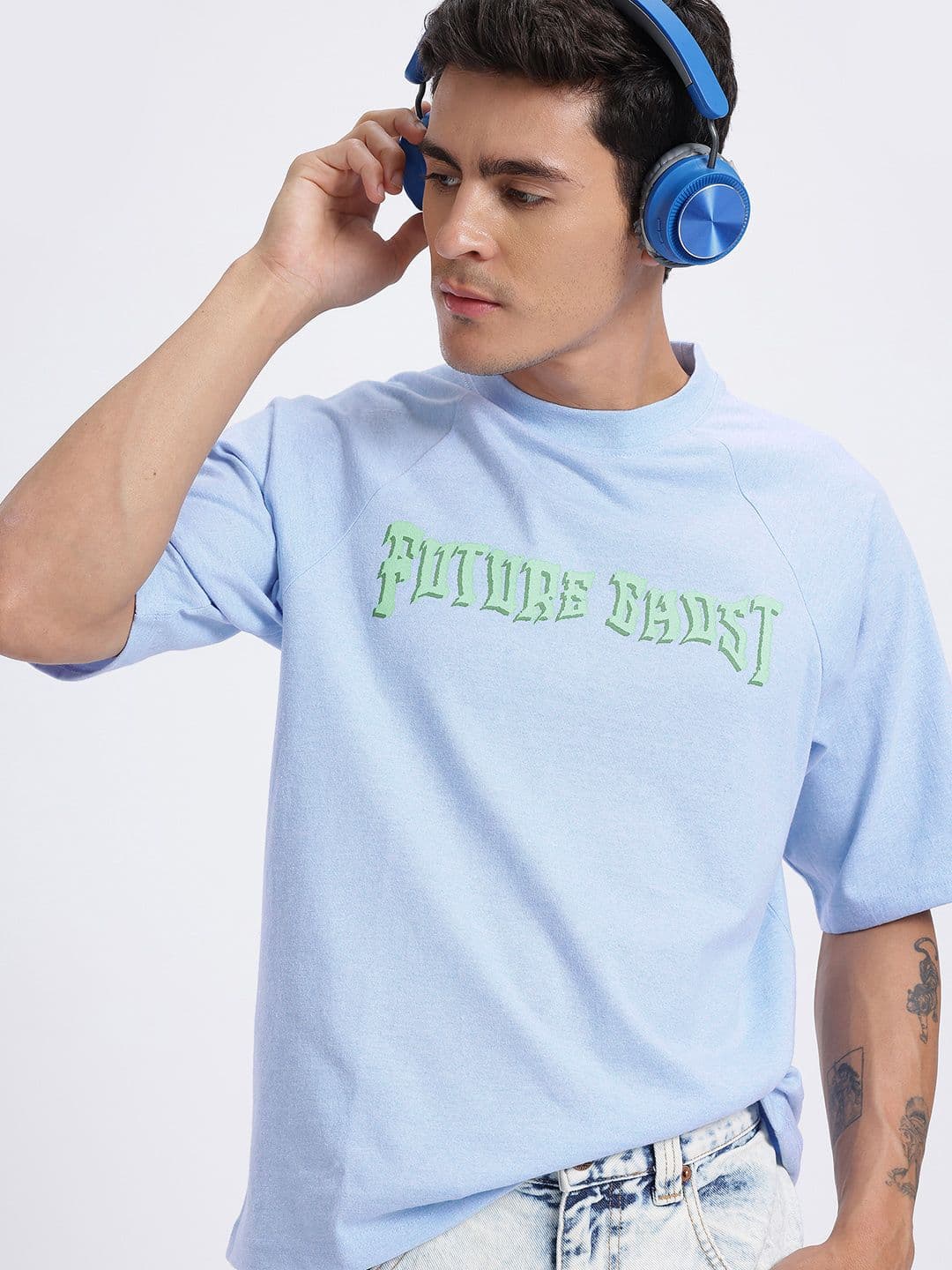 glitchez Printed Raglan Sleeves Relaxed Fit T-shirt - view 1