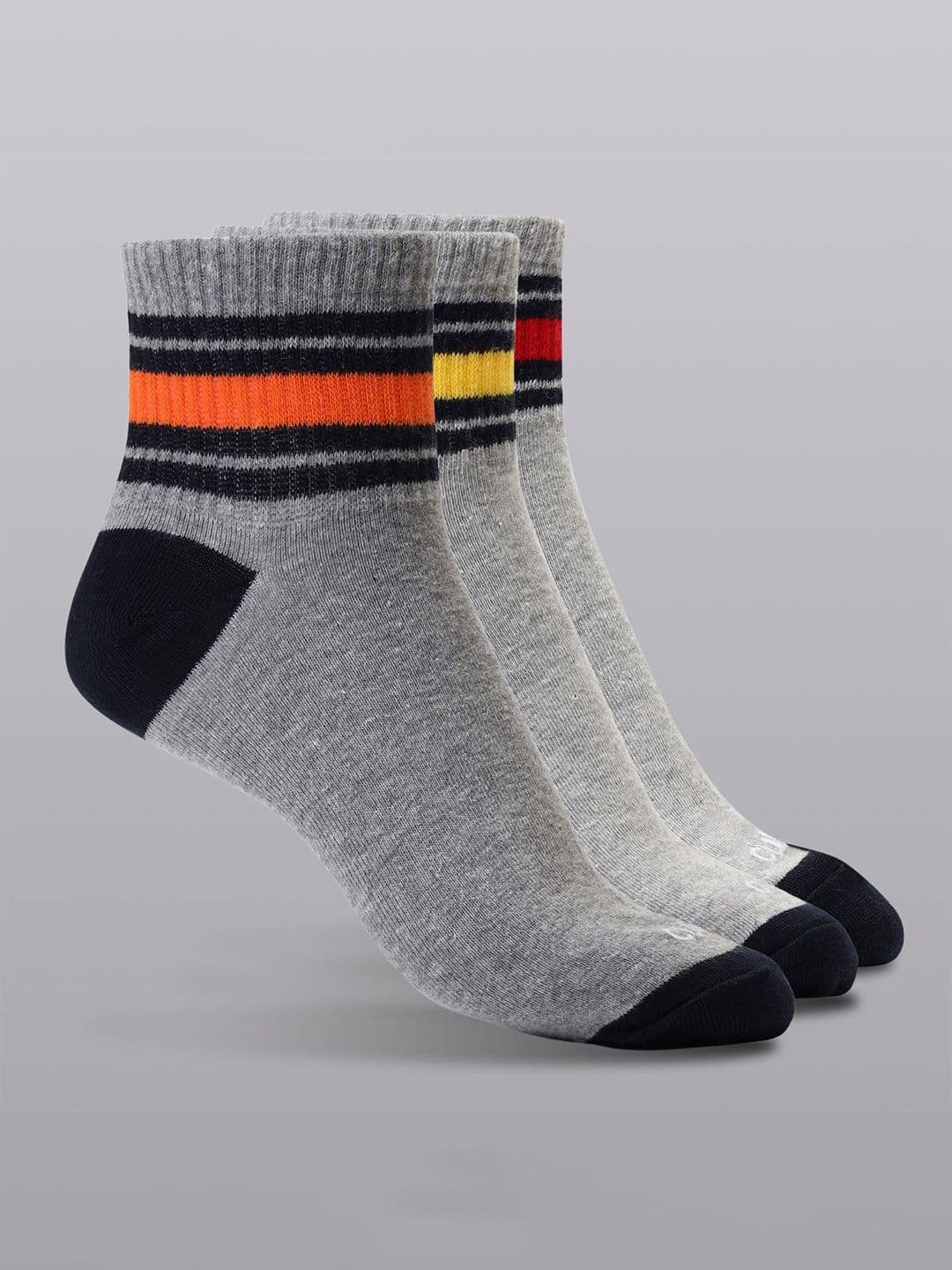 CULT Men Pack of 3 Ankle Length Cotton Multi Colour Socks - view 1