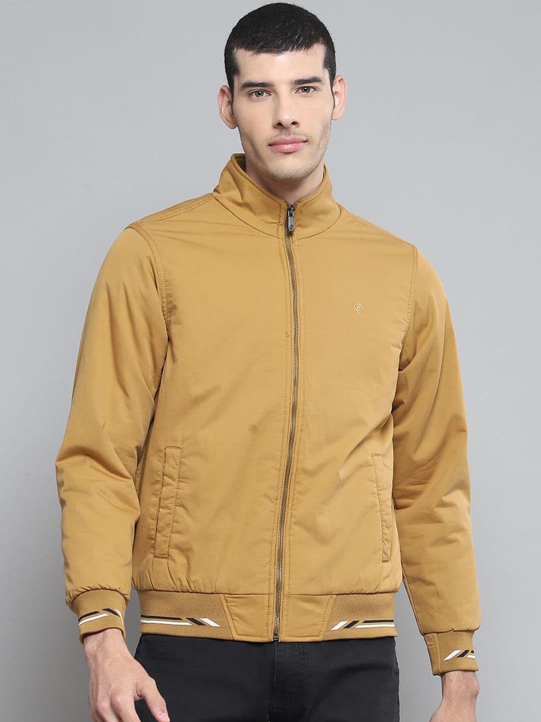 Cloak & Decker Men Mock Collar Solid Casual Bomber Lightweight Jacket - view 1