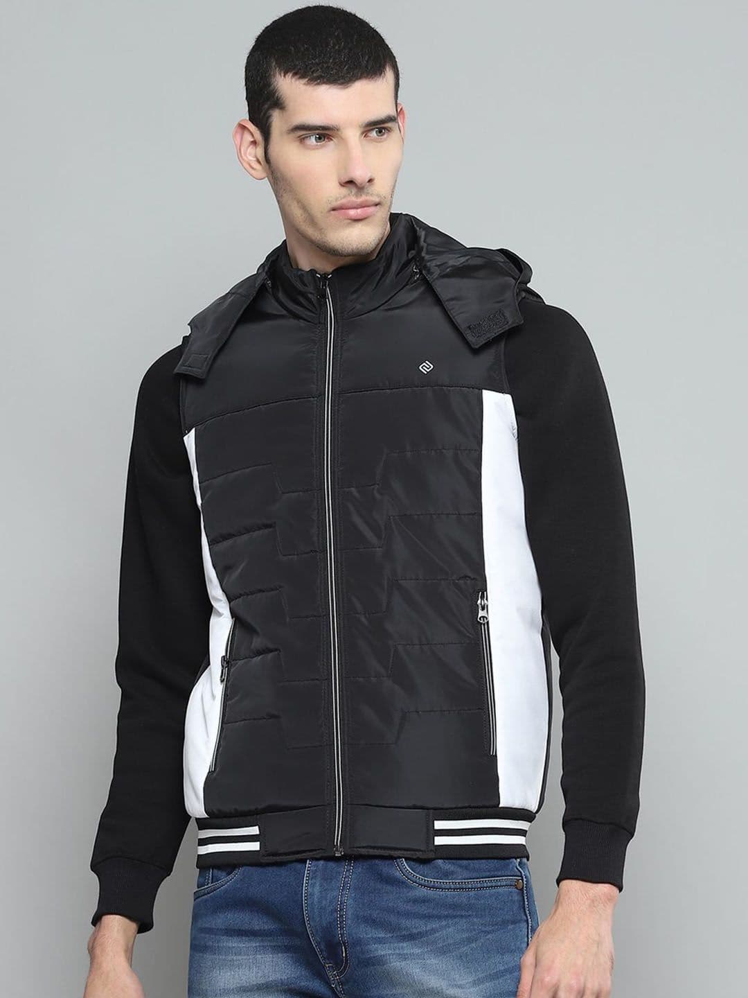 Cloak & Decker Men Hooded Colourblocked Casual Puffer Lightweight Jacket - view 1