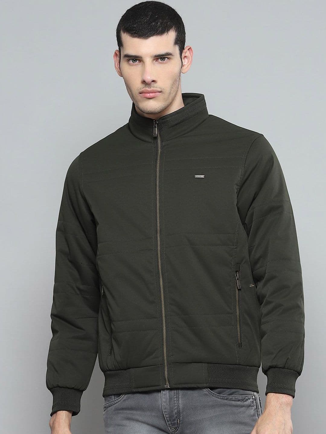 Cloak & Decker Men Mock Collar Solid Casual Bomber Lightweight Jacket - view 1