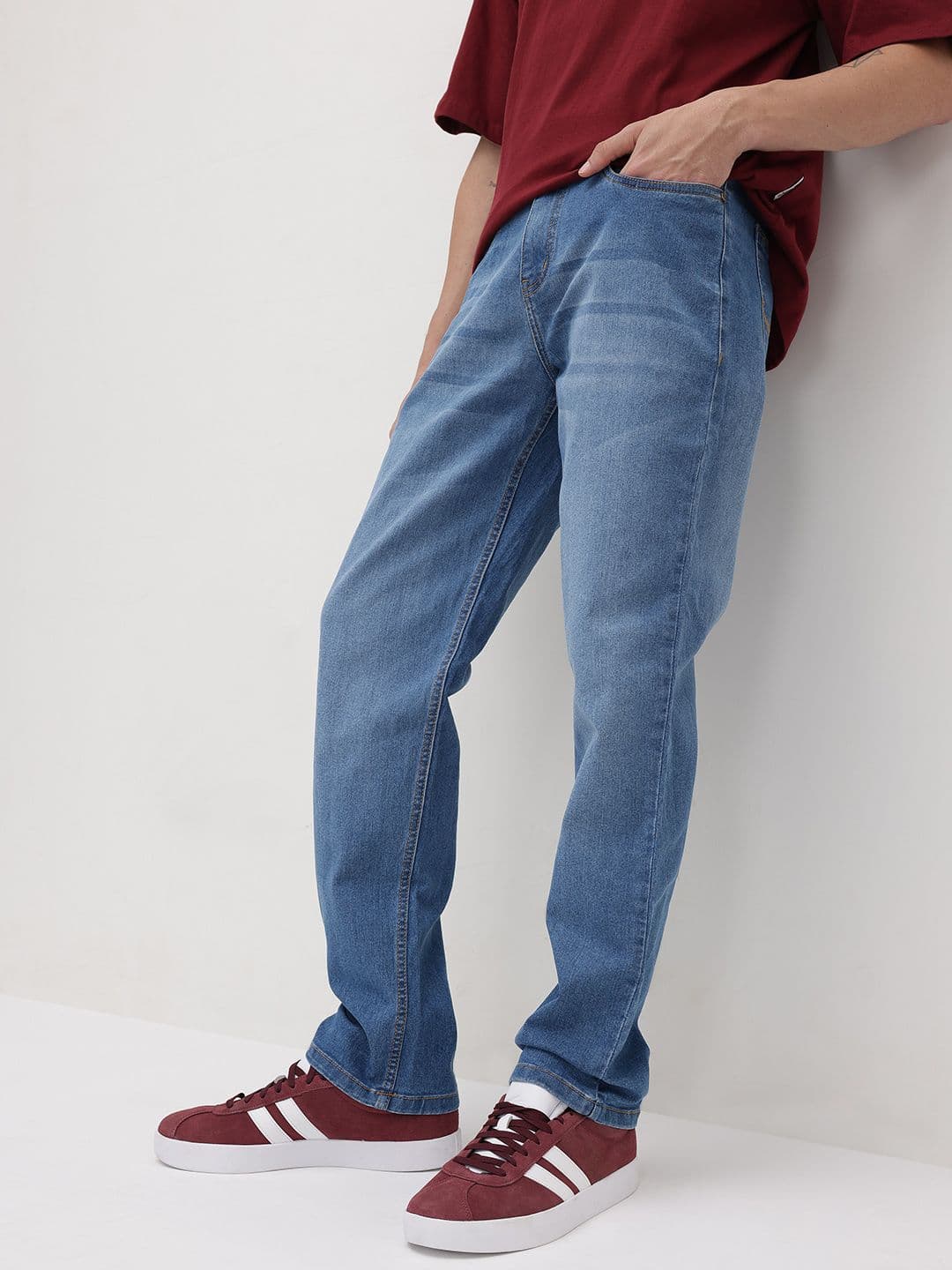 The Roadster Life Co. Men Mid-Rise Light Fade Stretchable Relaxed Fit Jeans - view 1