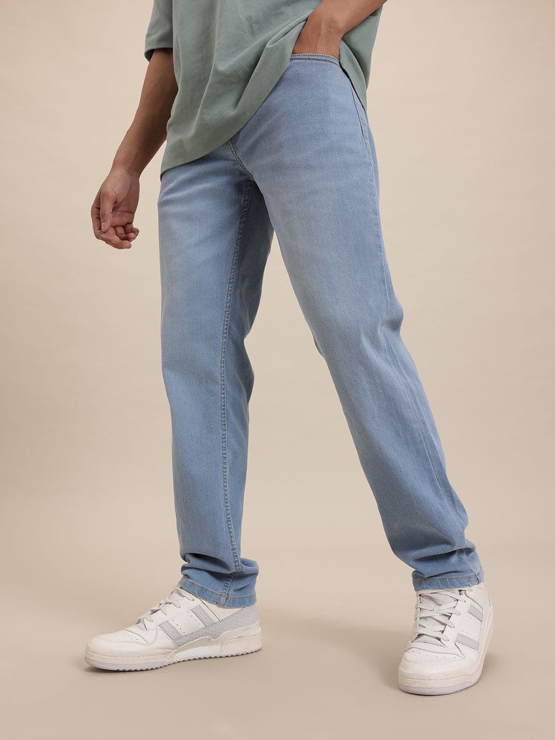 The Roadster Life Co. Men Slim Fit Mid-Rise Light Fade Stretchable Jeans - view 1