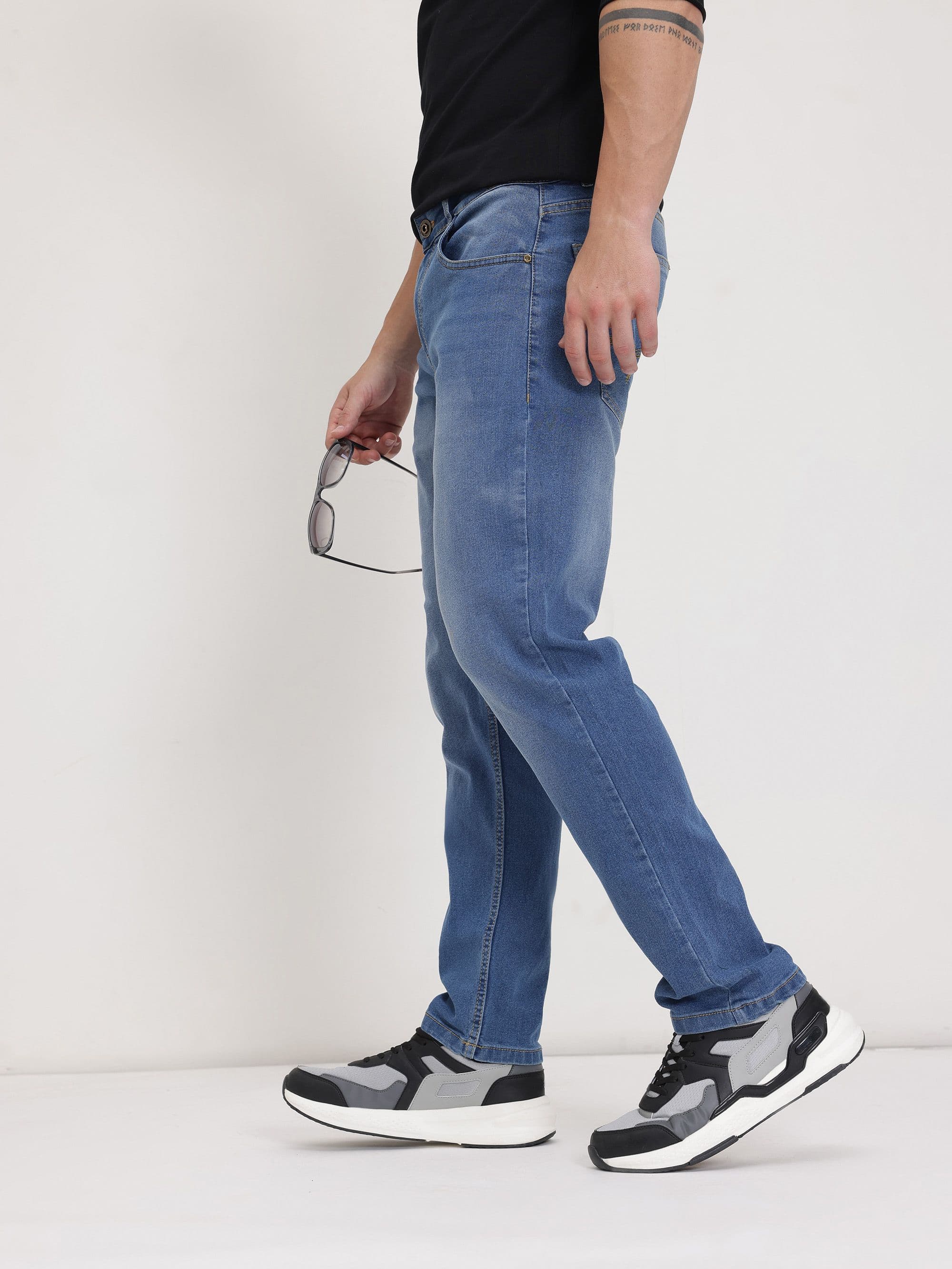 The Roadster Life Co. Men Slim Fit Mid-Rise Light Fade Stretchable Jeans - view 1