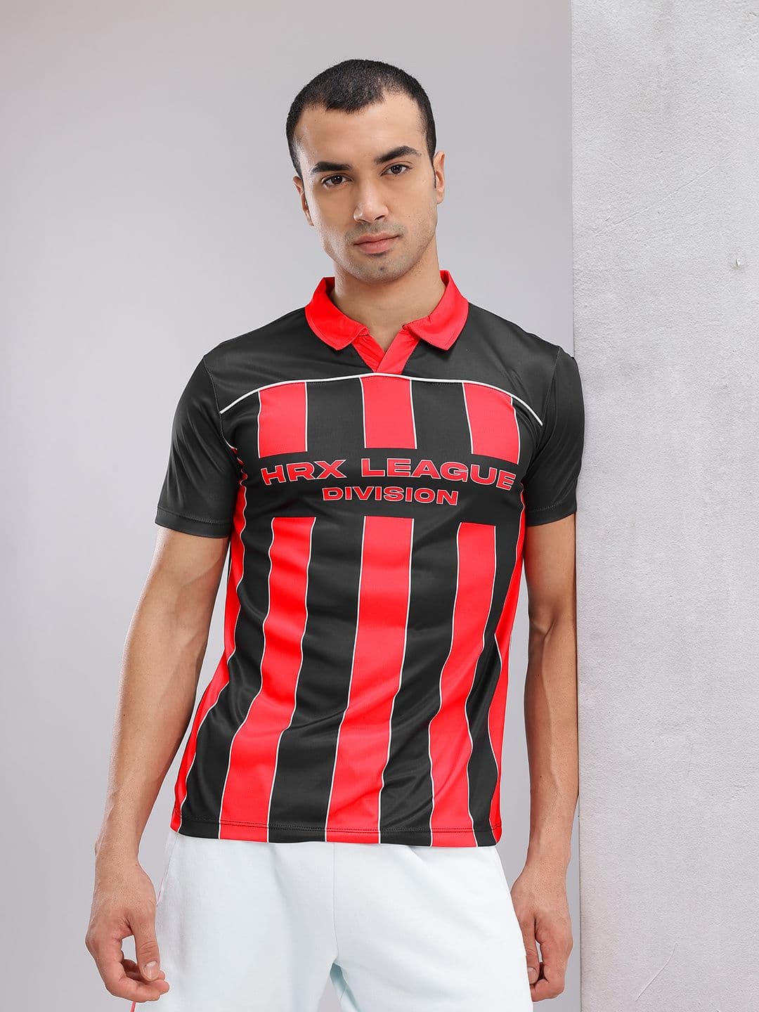 HRX by Hrithik Roshan Striped Polo Collar Lifestyle T-shirt - view 1
