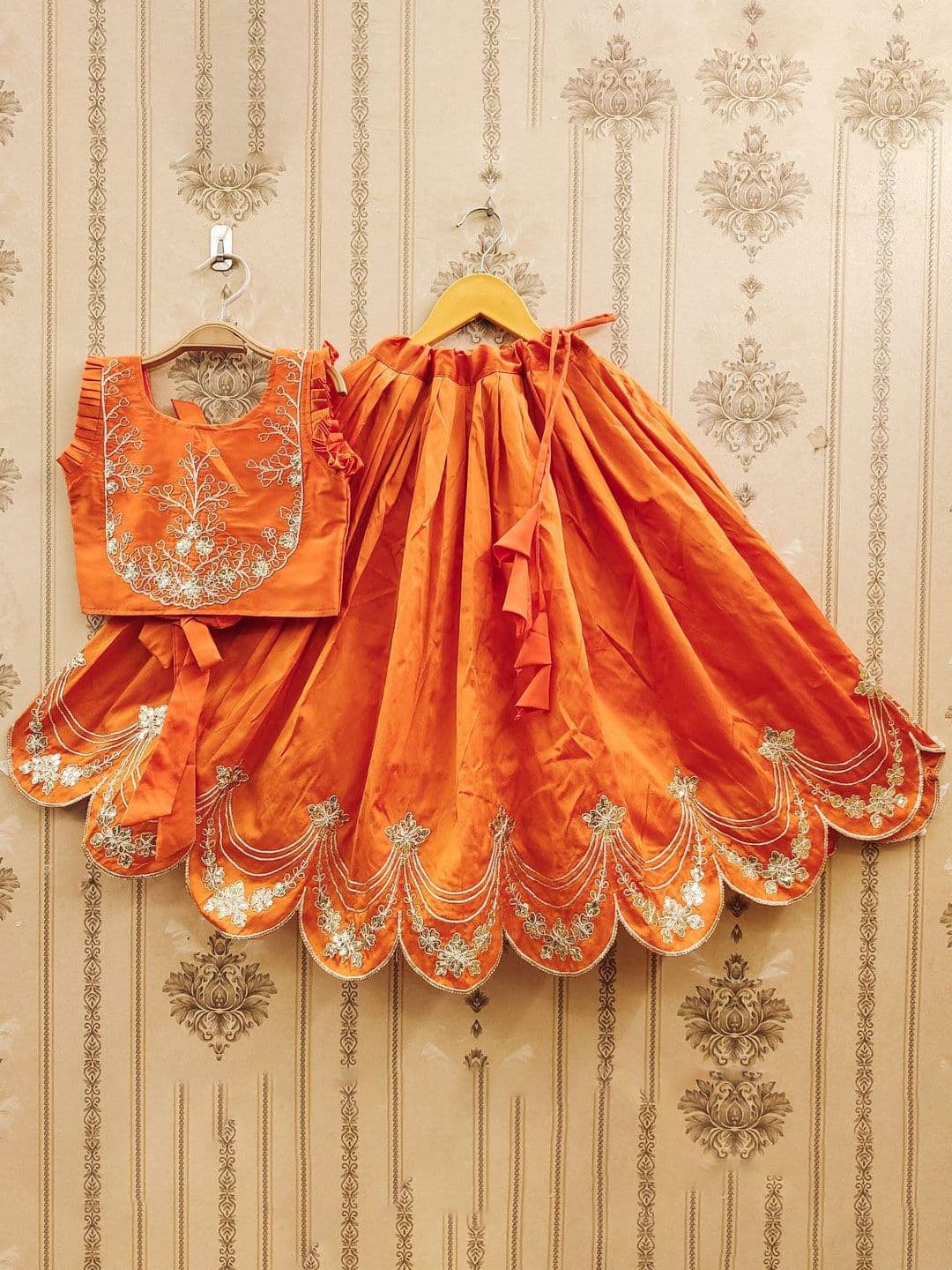 JOVK DESIGN Girls Embellished Tie and Dye Ready to Wear Lehenga & - view 1