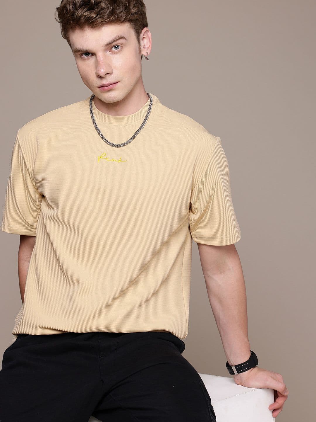 FCUK Drop-Shoulder Sleeves Relaxed Fit T-shirt - view 1