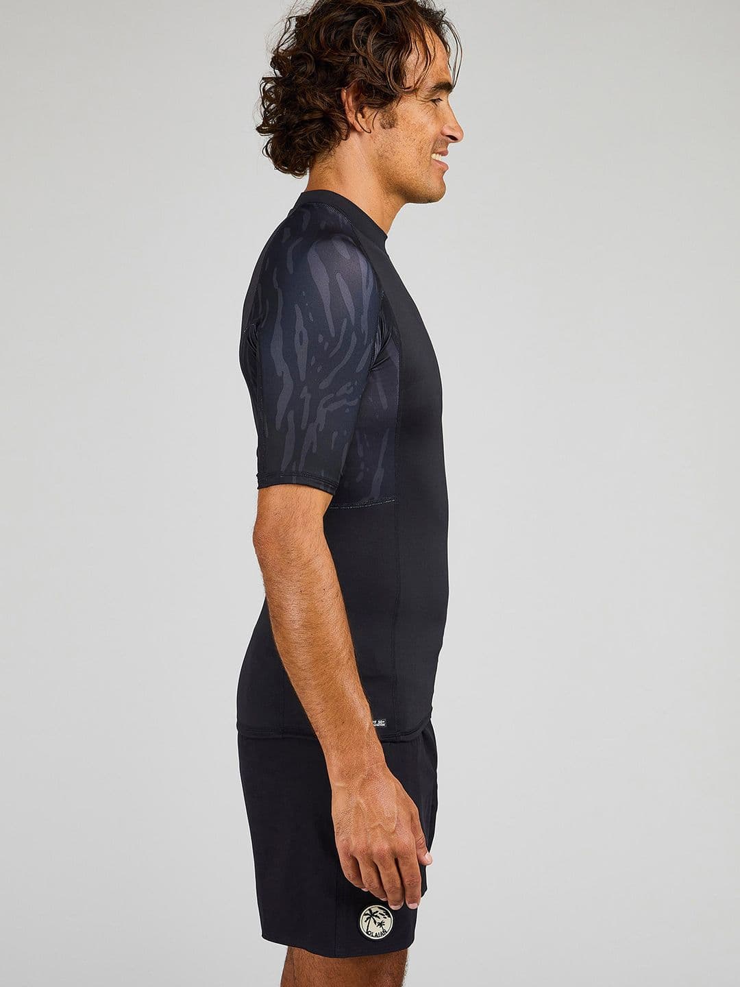 Decathlon Men Black UV-Protection Surfing T-Shirt - view 1