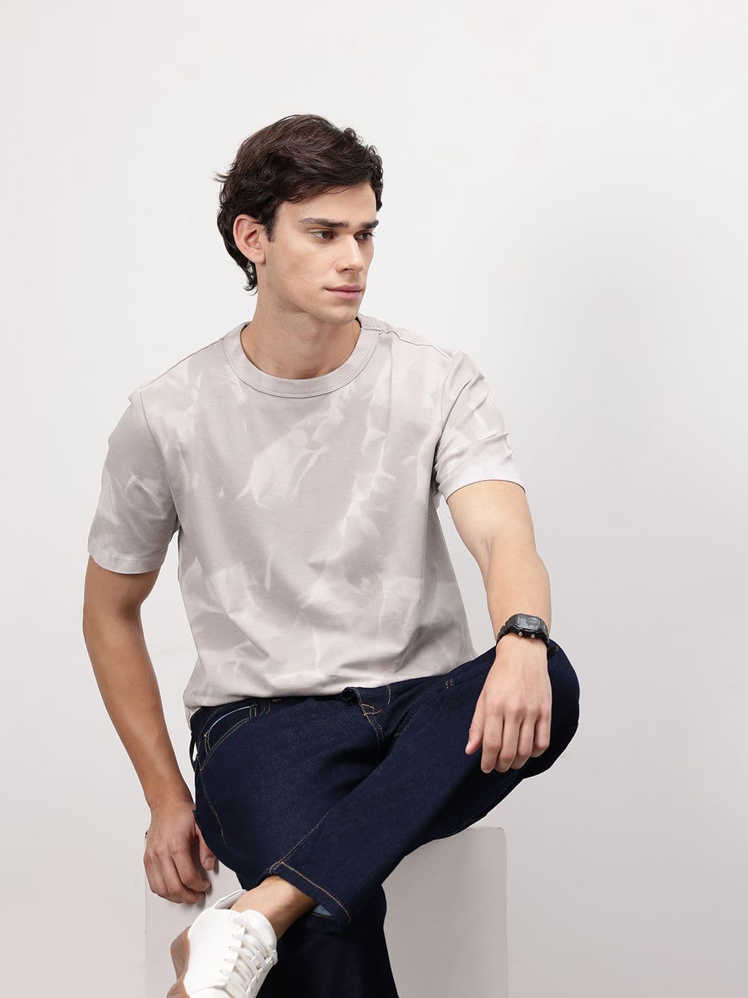 ether 365 Essentials Men Tie and Dye Round Neck Relaxed Fit T-shirt - view 1