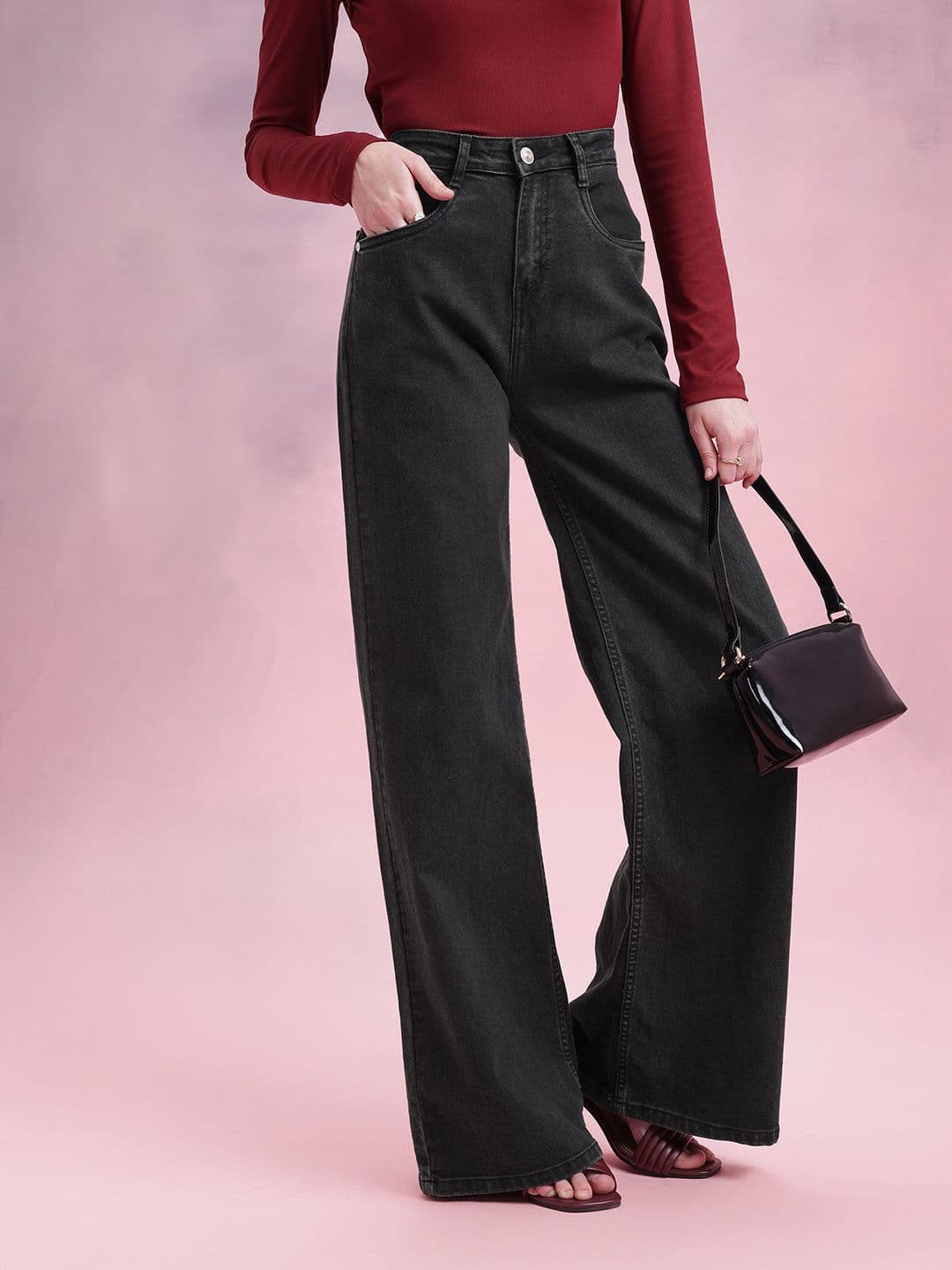 DressBerry Women Mid-Rise Wide Leg Stretchable Jeans - view 1