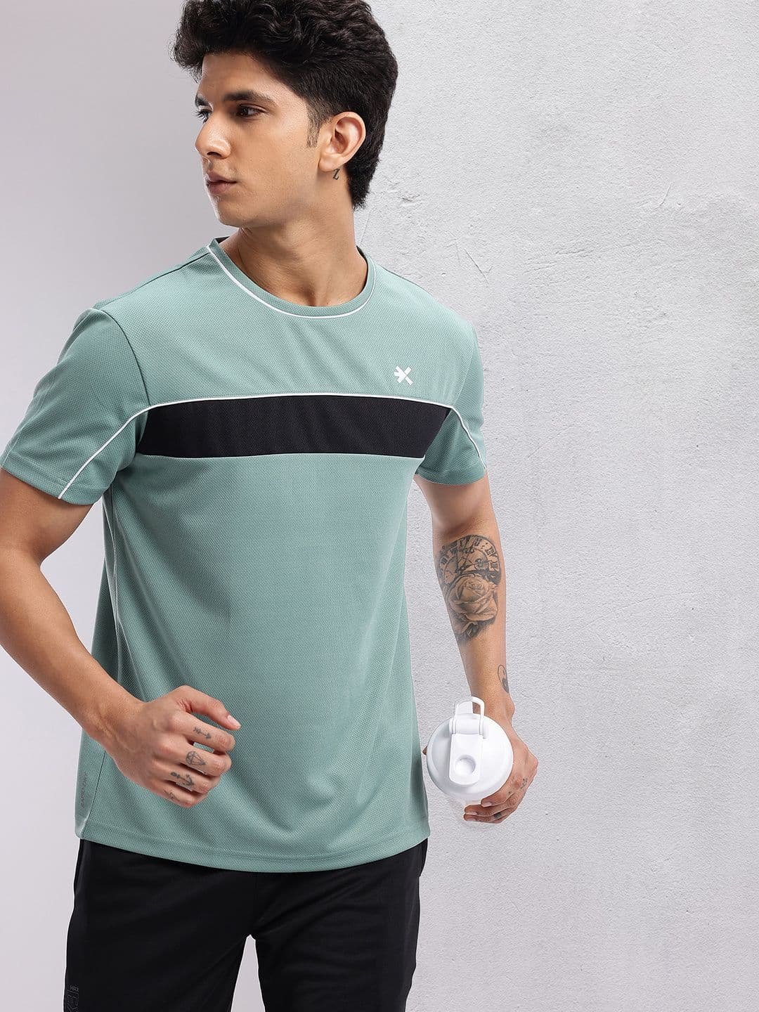 HRX by Hrithik Roshan Striped Rapid-Dry Running T-shirt - view 1