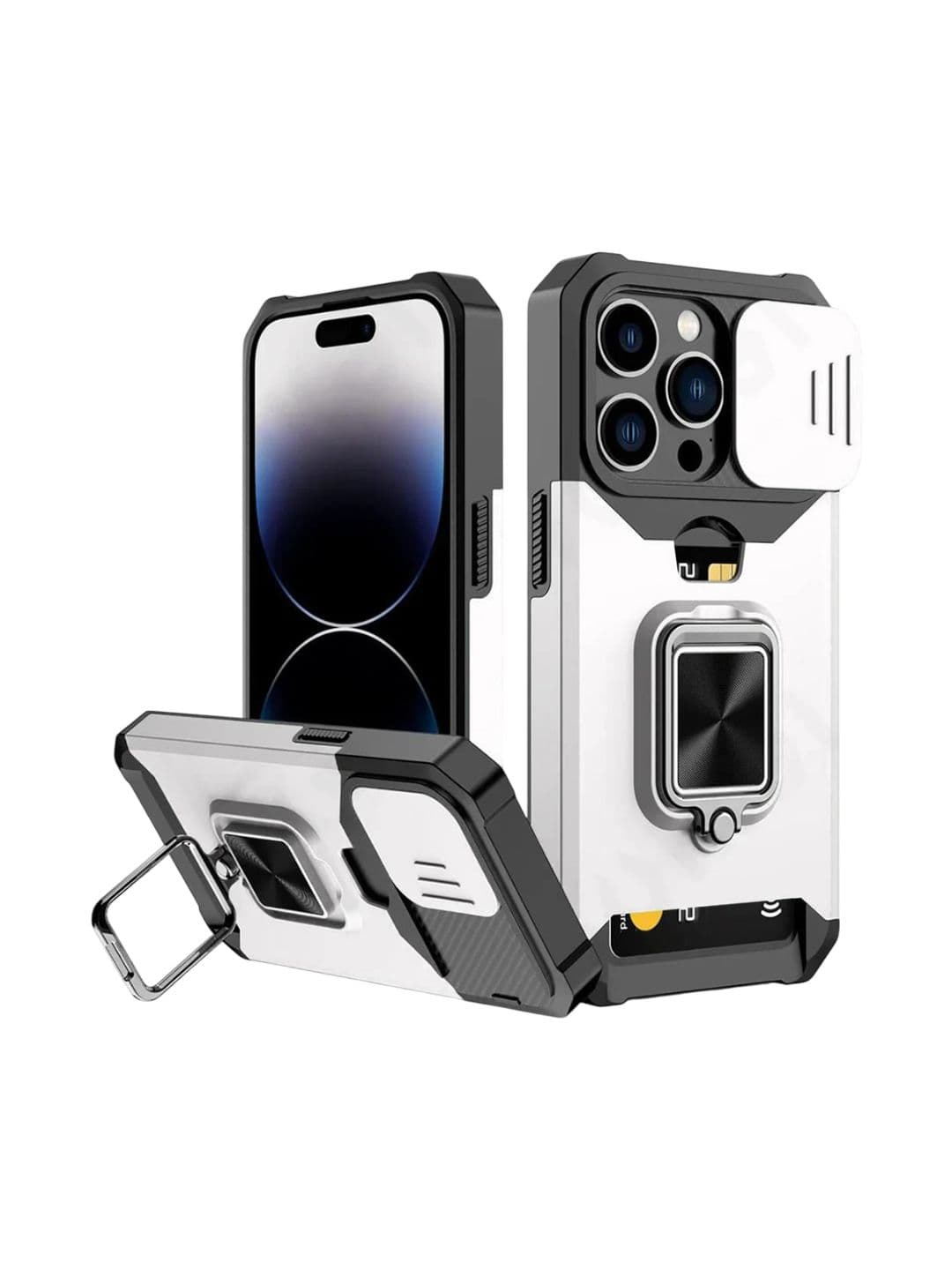 Luxury Kase LK177 Camera Slide Protection Card Holder Solid iPhone 15 Pro Max Back Case - view 1